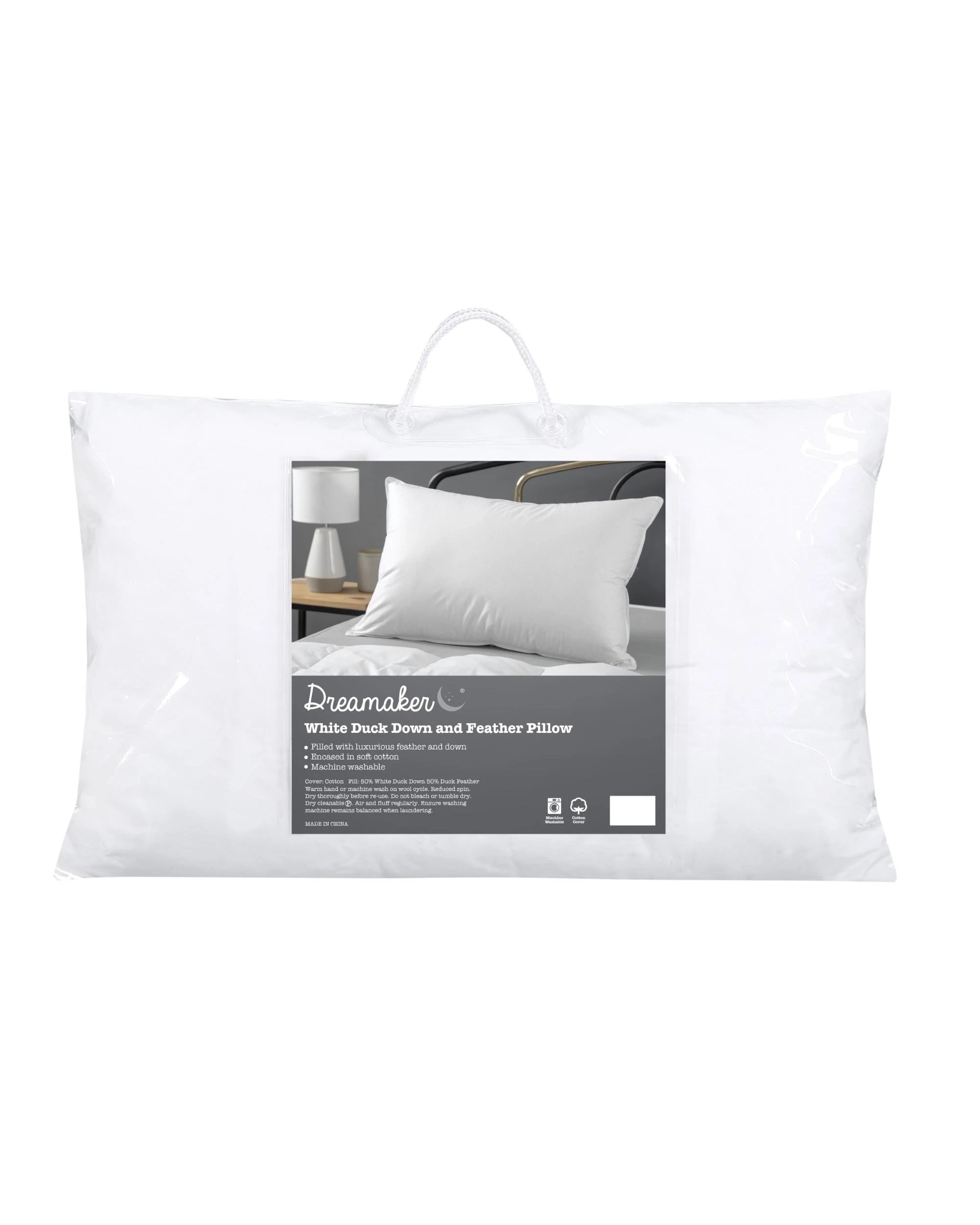 4 Dreamaker Luxury 50/50 Duck Down & Feather Pillow - 48 x 73 cm - White, 4 of 4