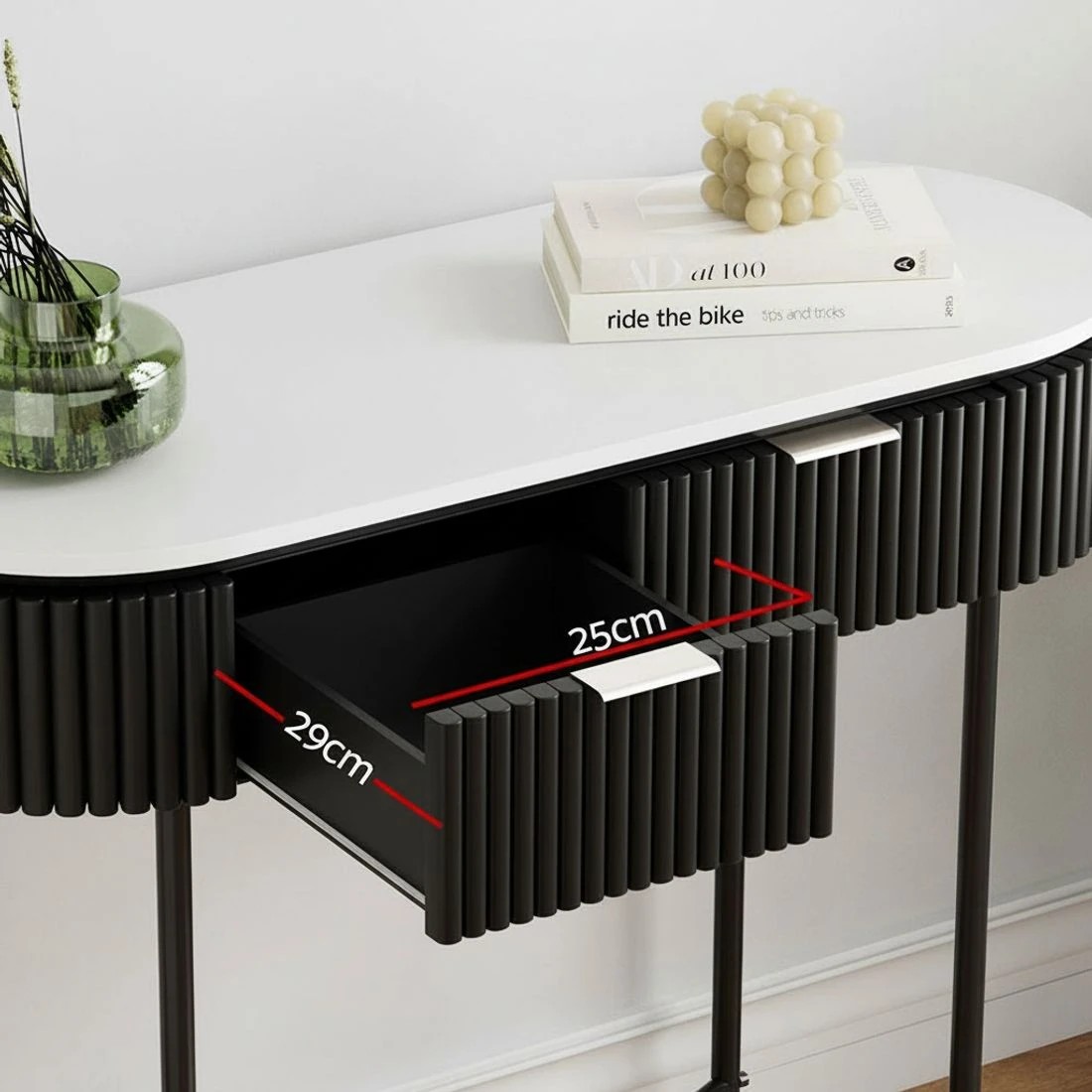 6 Artiss Console Table 2 Drawers 100CM - Multi, 6 of 7