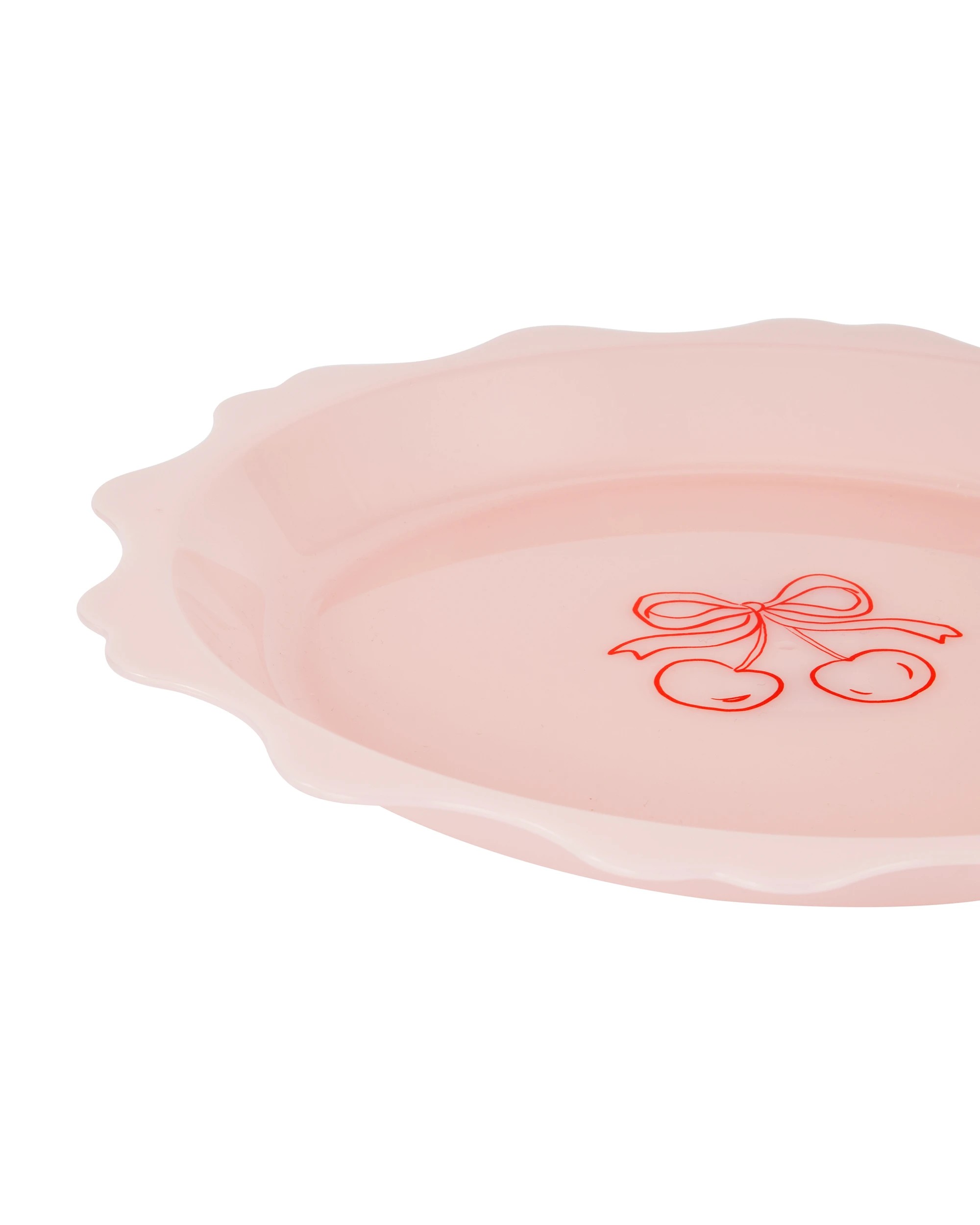 2 Pink Bow Round Platter, 2 of 4