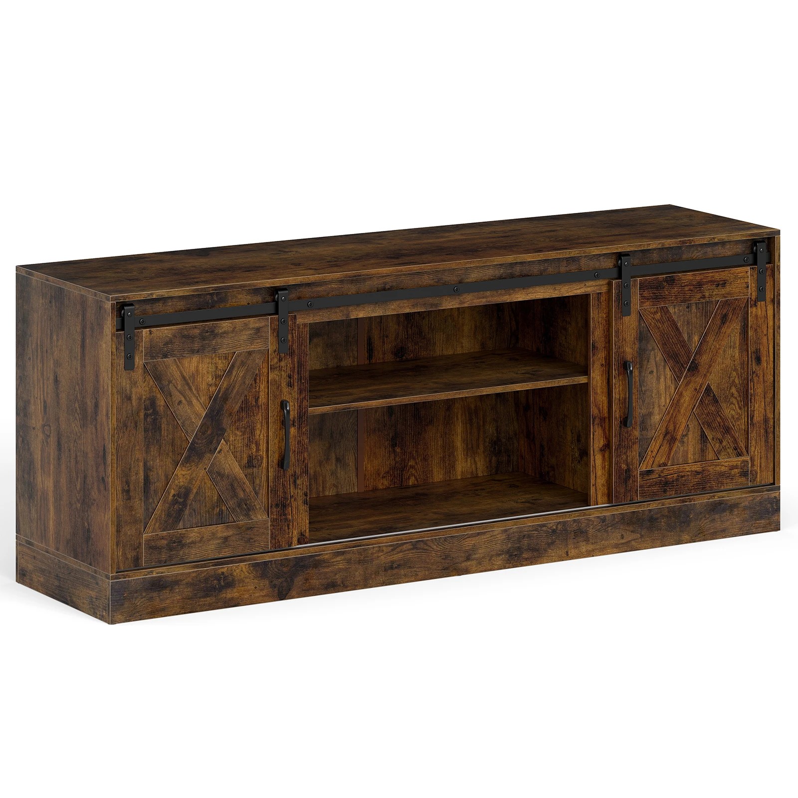 1 Costway TV Cabinet 1.5M Media Console Cabinet w/Sliding Barn Doors & Adjustable Shelves, 1 of 1