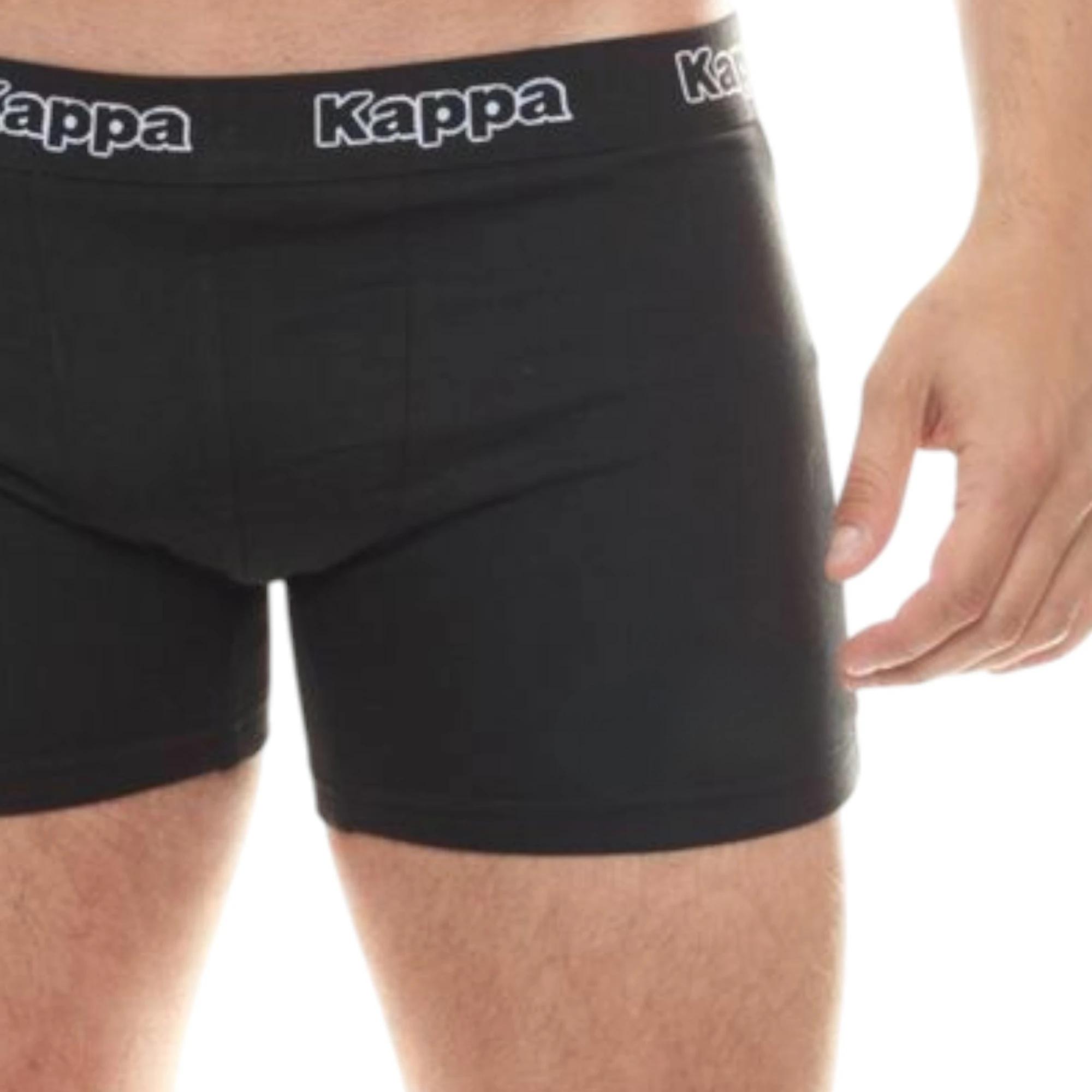4 Kappa 6 Pack Mens Boxer Shorts Comfy Trunks BLACK/BLACK, 4 of 6