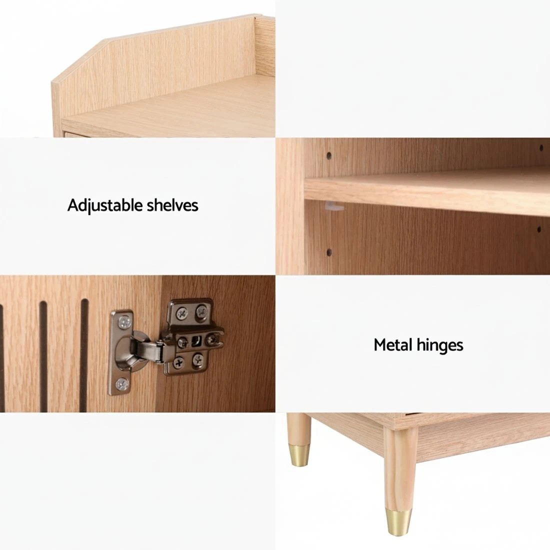 5 Artiss Shoe Rack Cabinet with Shelves 26 Pairs Pine - Natural, 5 of 5