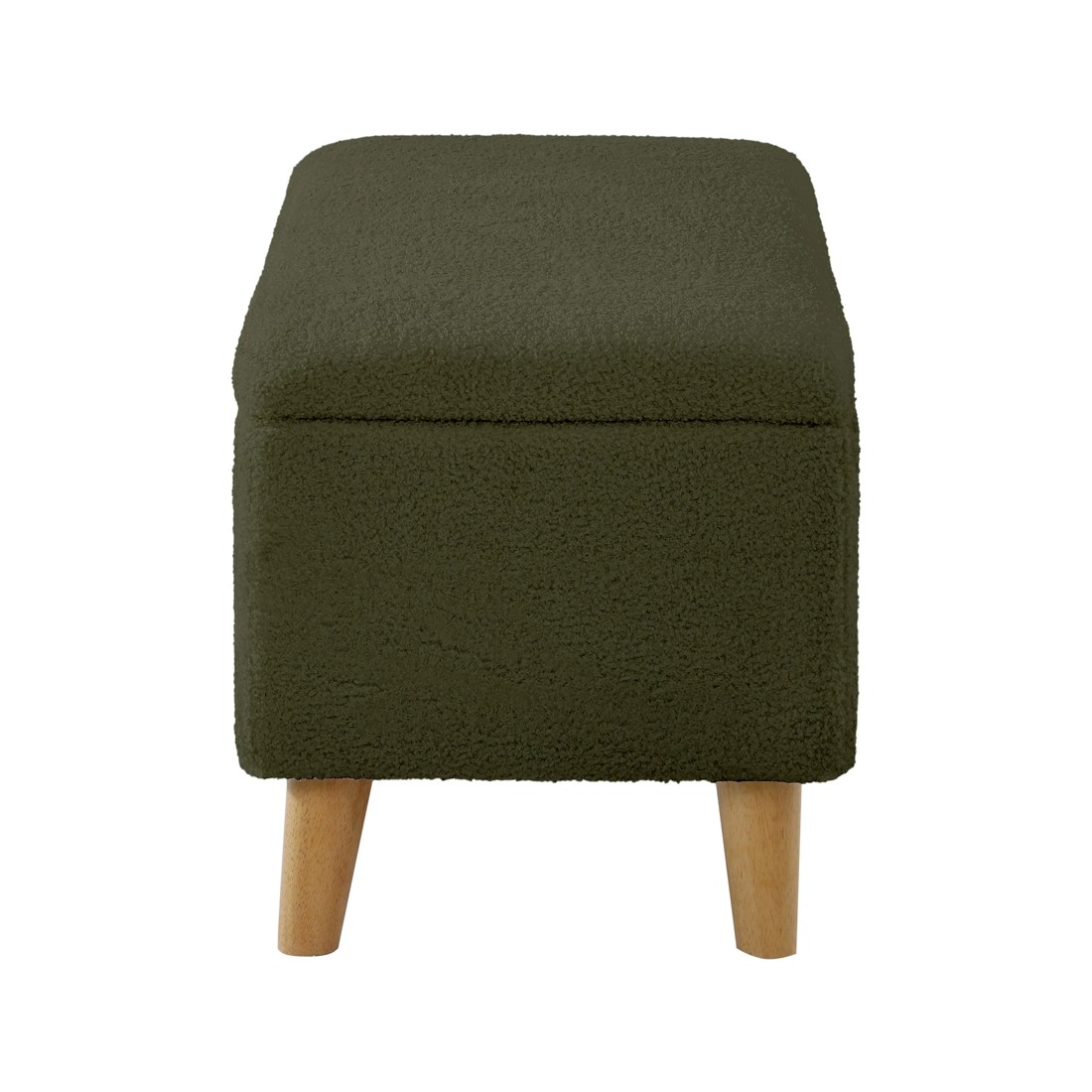 8 Oikiture Storage Ottoman Box Chest Sherpa - Green, 8 of 10
