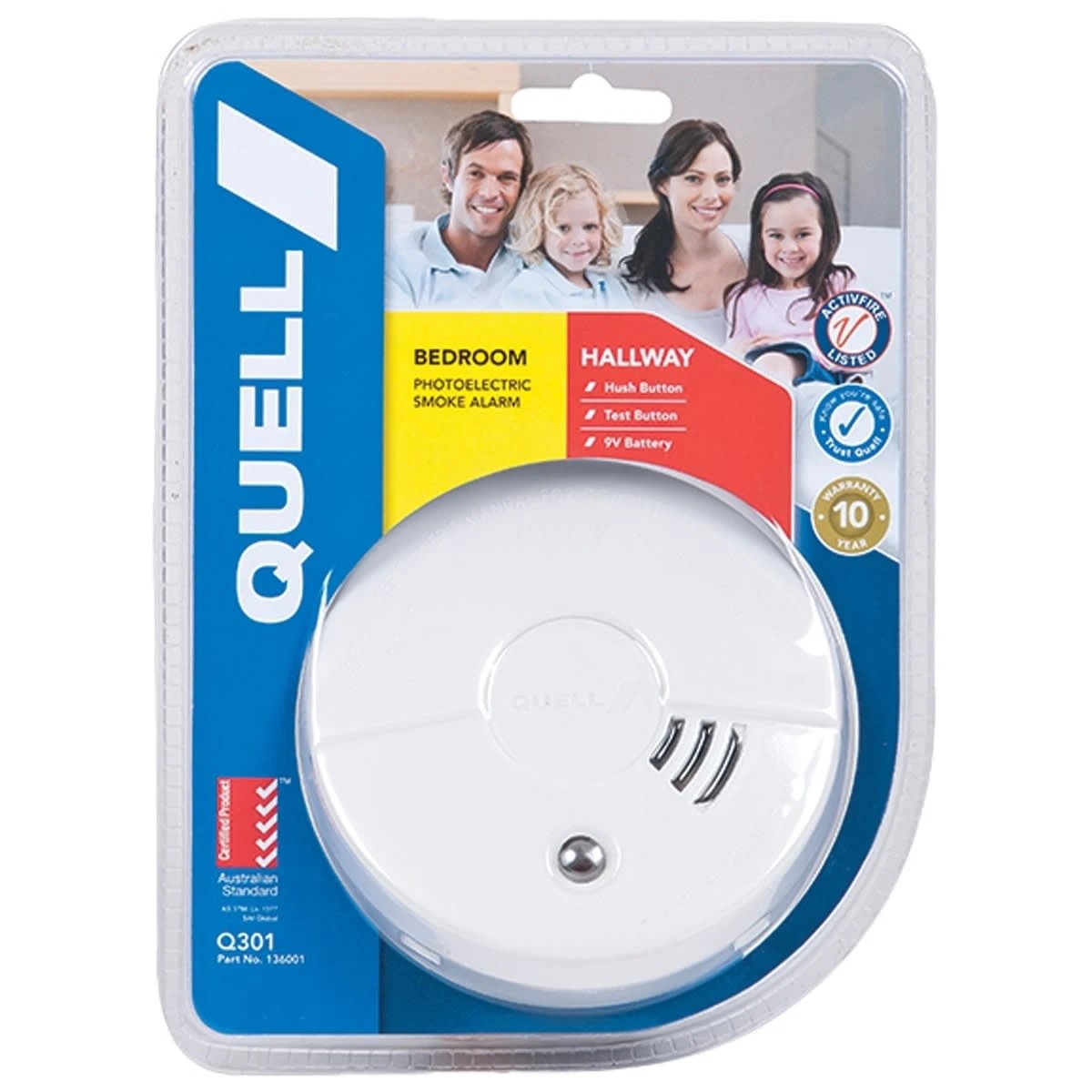 1 Quell Q301 Photoelectric 9V Smoke Alarm, 1 of 2