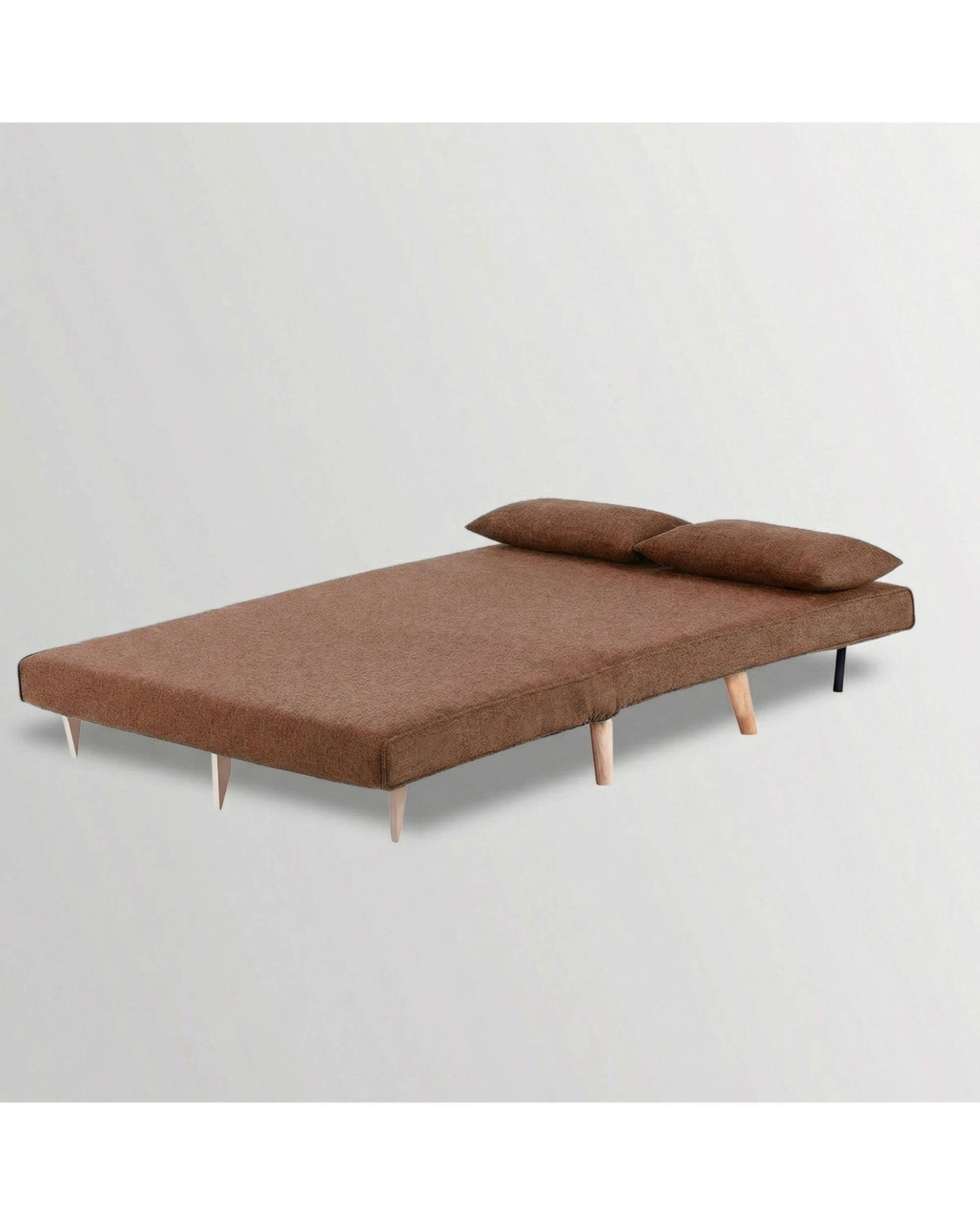 5 Sarantino 2-Seater Adjustable Sofa Bed Lounge Faux Linen - Brown, 5 of 7