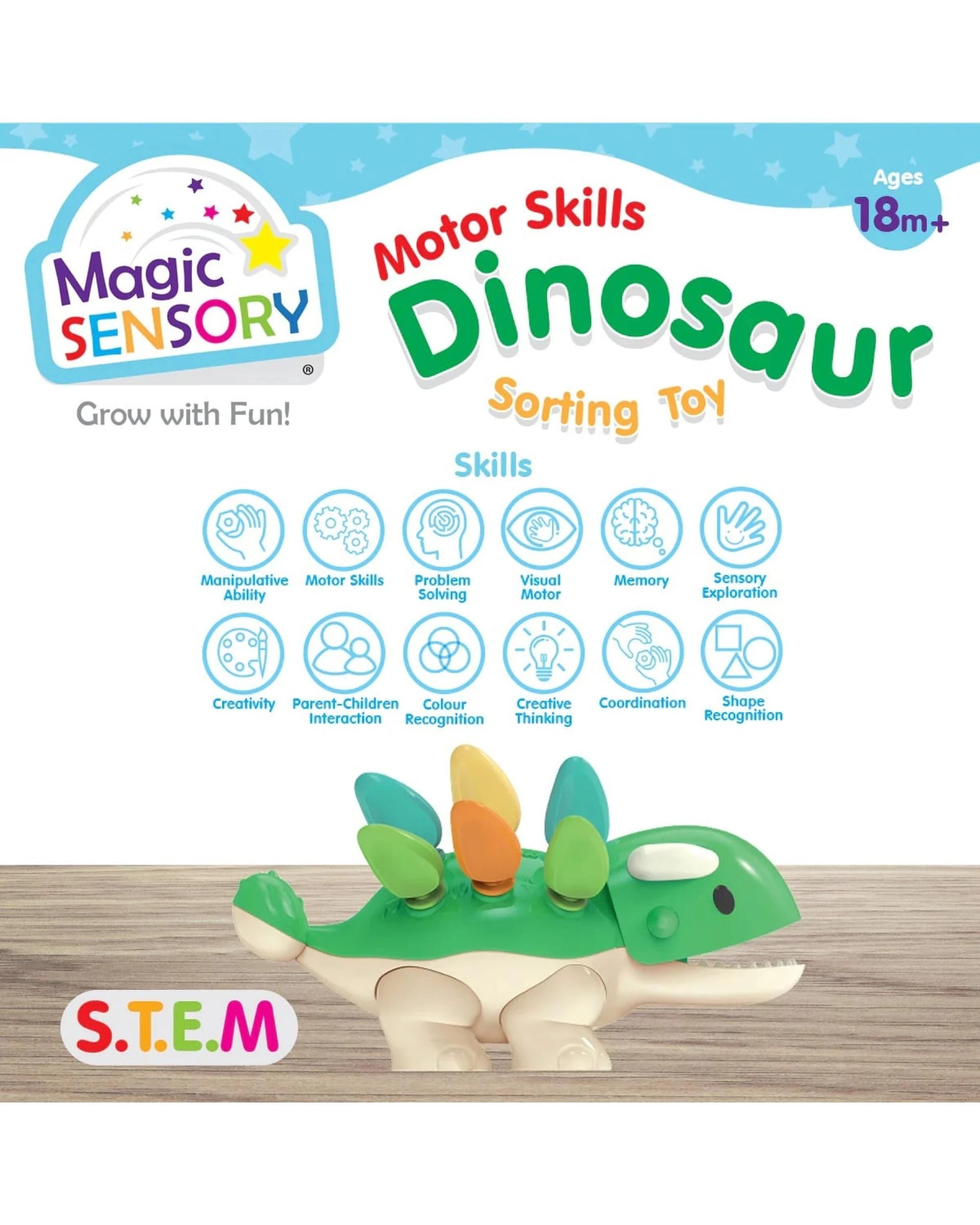 4 Magic Sensory Motor Skills Dinosaur Sorting Toy, 4 of 7