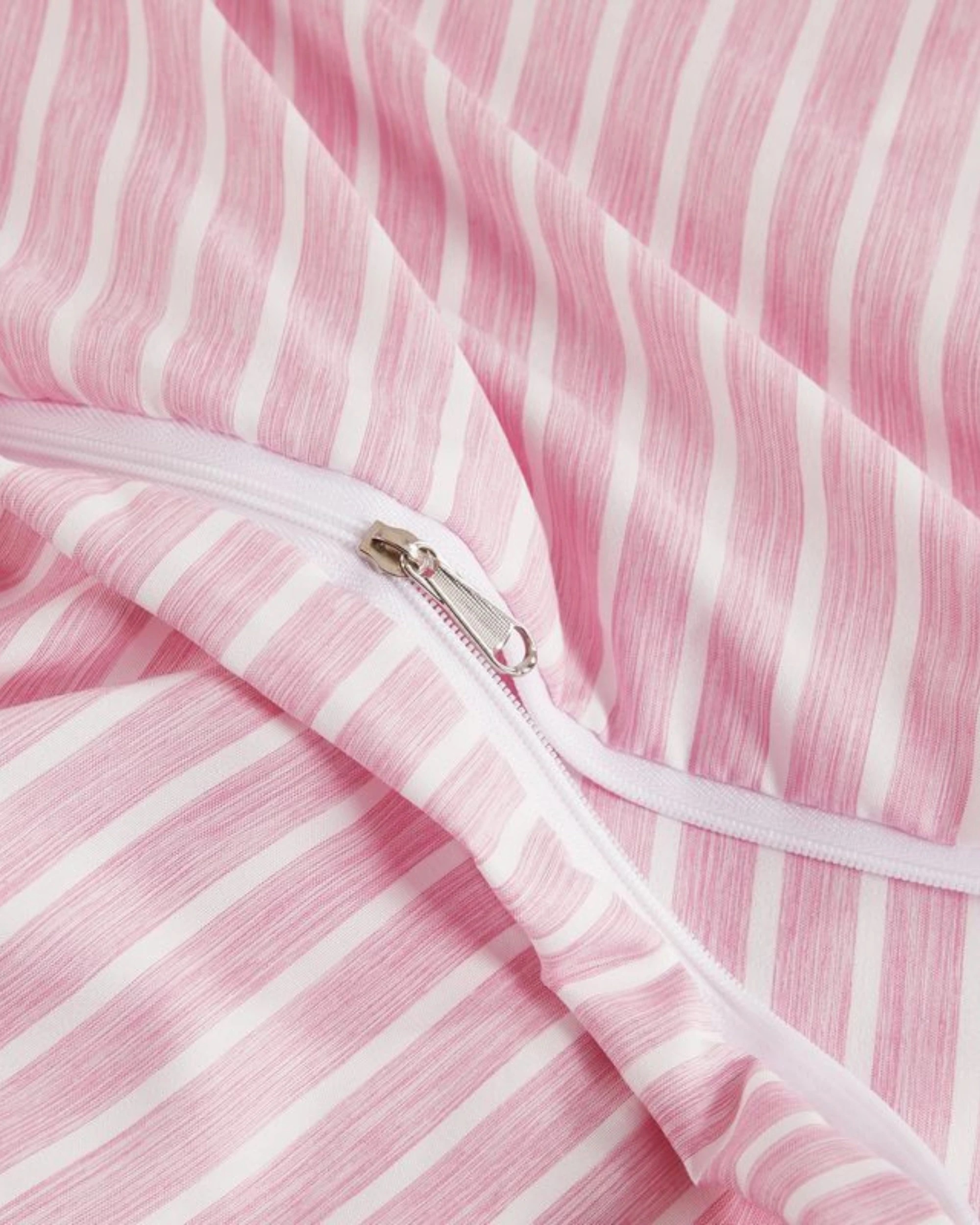 2 CleverPolly Yarn-Dyed Microfibre Quilt Cover Set - Pink Stripe - Queen Bed, 2 of 4