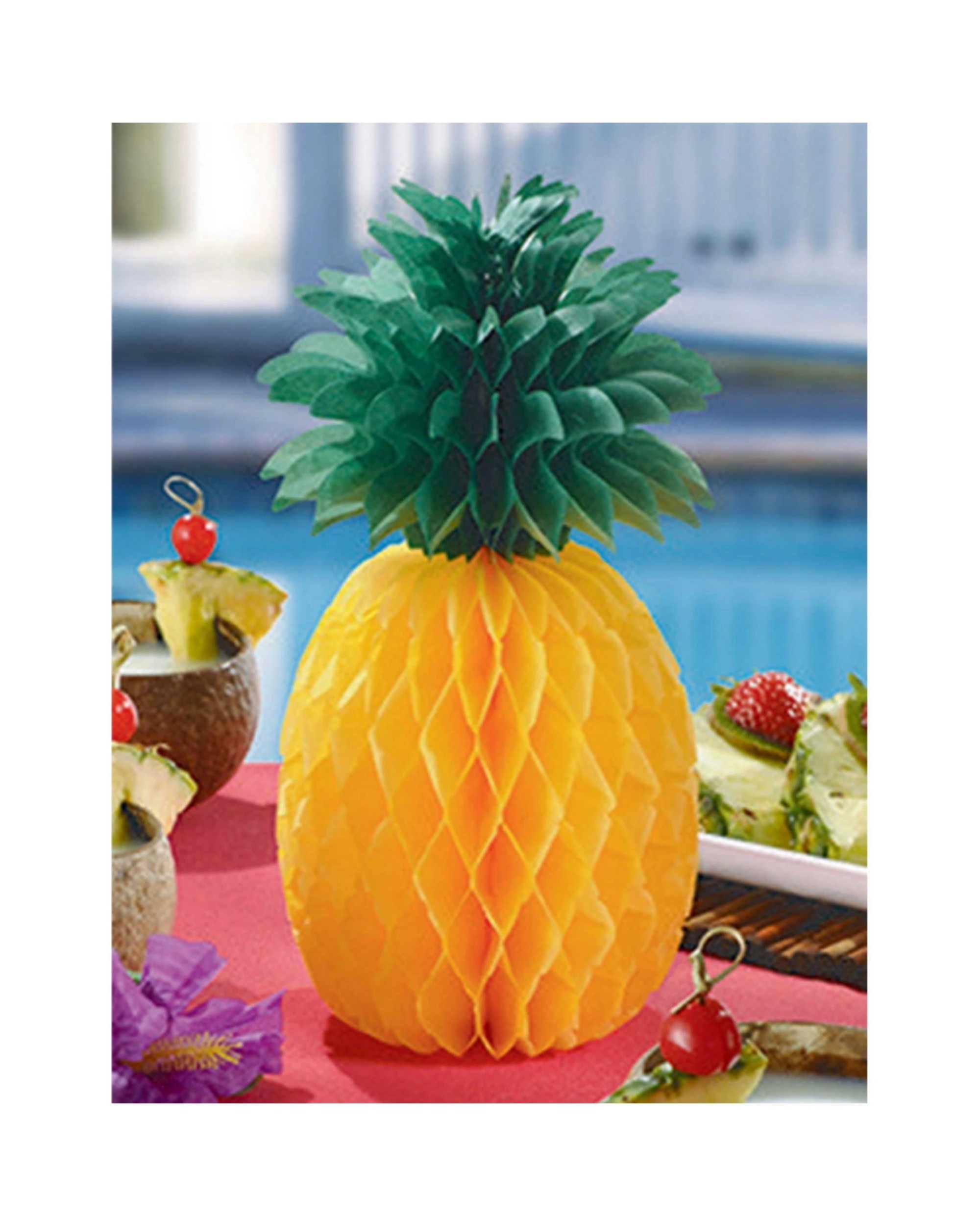 1 Amscan Pineapple Tissue Honeycomb Centrepiece Decoration - Yellow, 1 of 1