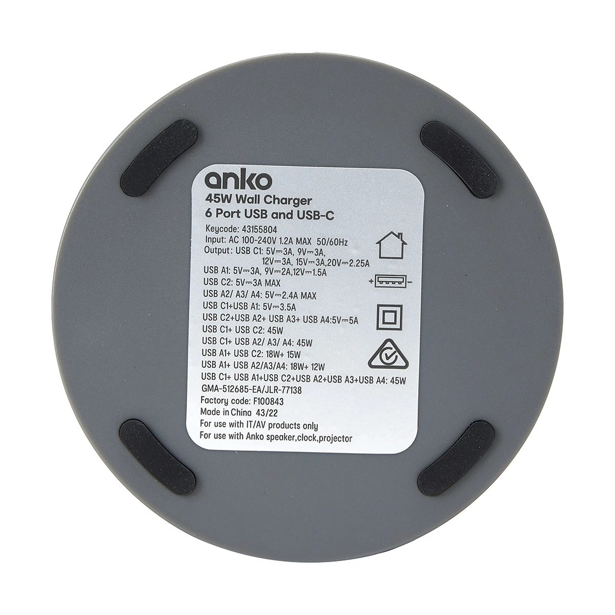 4 45W Wall Charger 6 Port USB and USB-C, 4 of 8