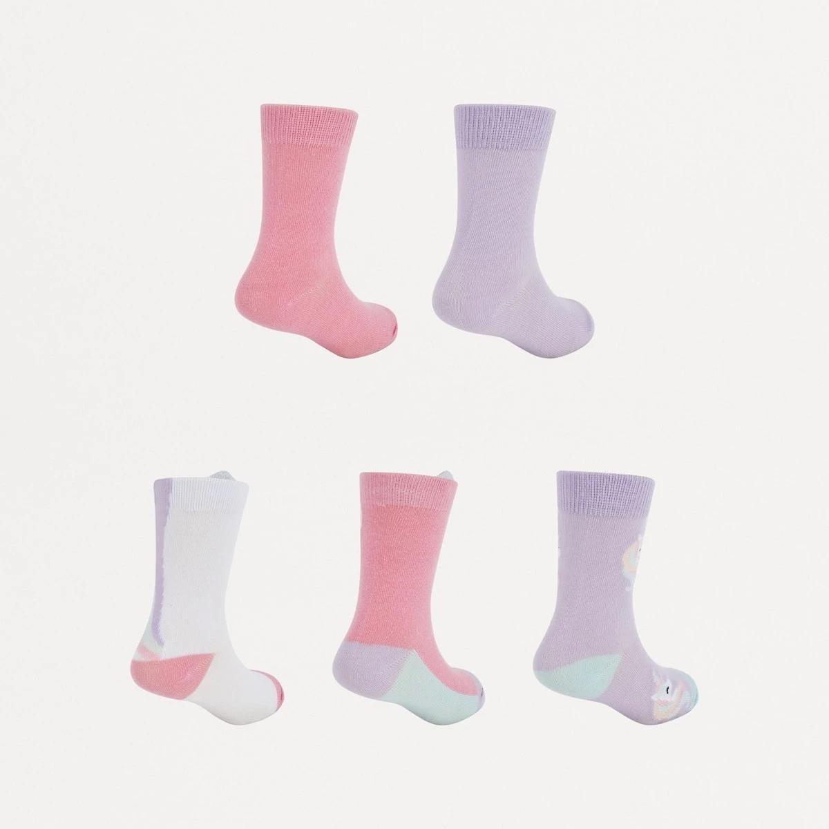 2 5 Pack Crew Socks Pur Unicon, 2 of 3