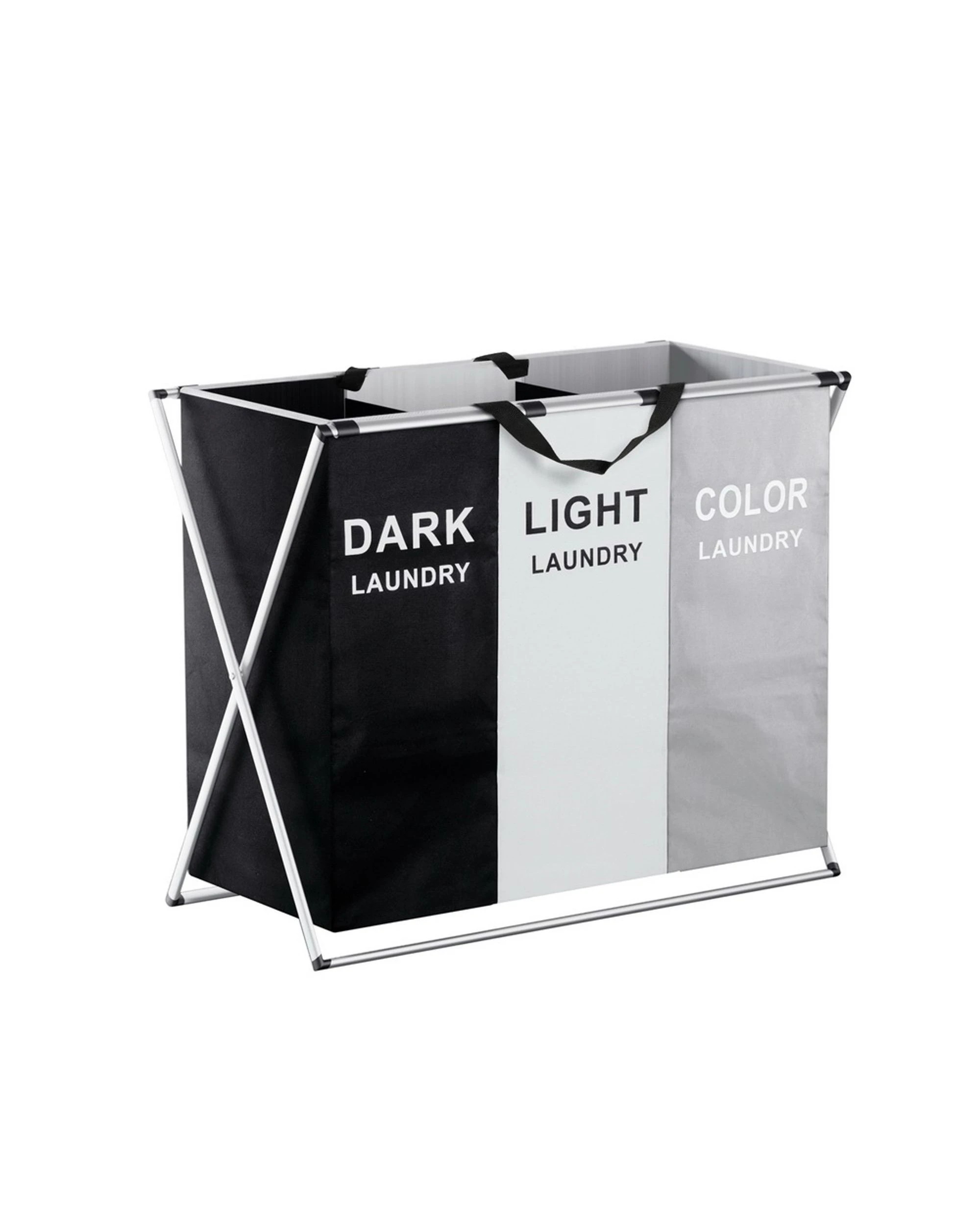 1 Artiss Laundry Basket Hamper Large Foldable Washing Clothes Storage 3 Sections
 - Multi, 1 of 1