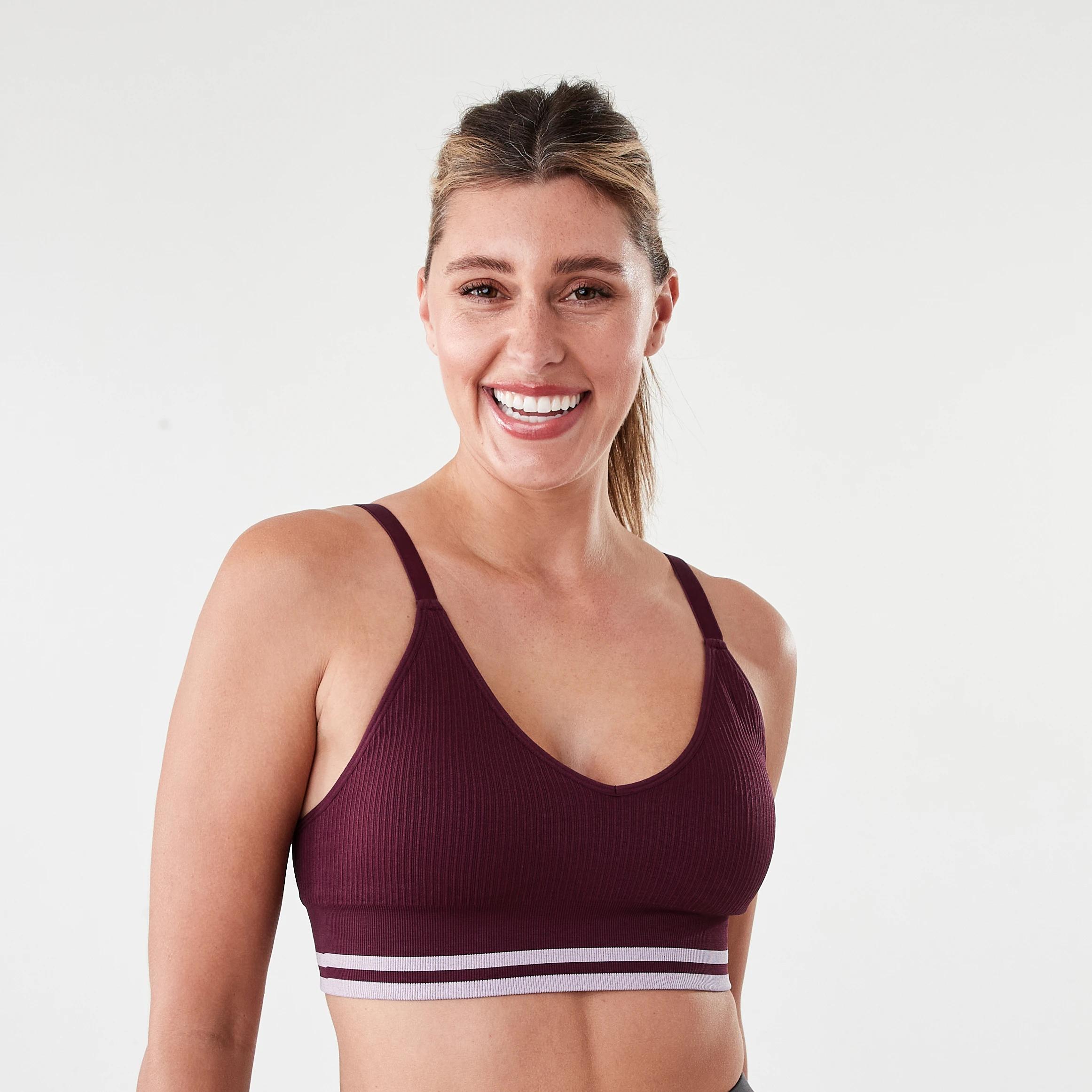 1 Sports Medium Support Seamfree Crop Top WINDSOR WINE, 1 of 6