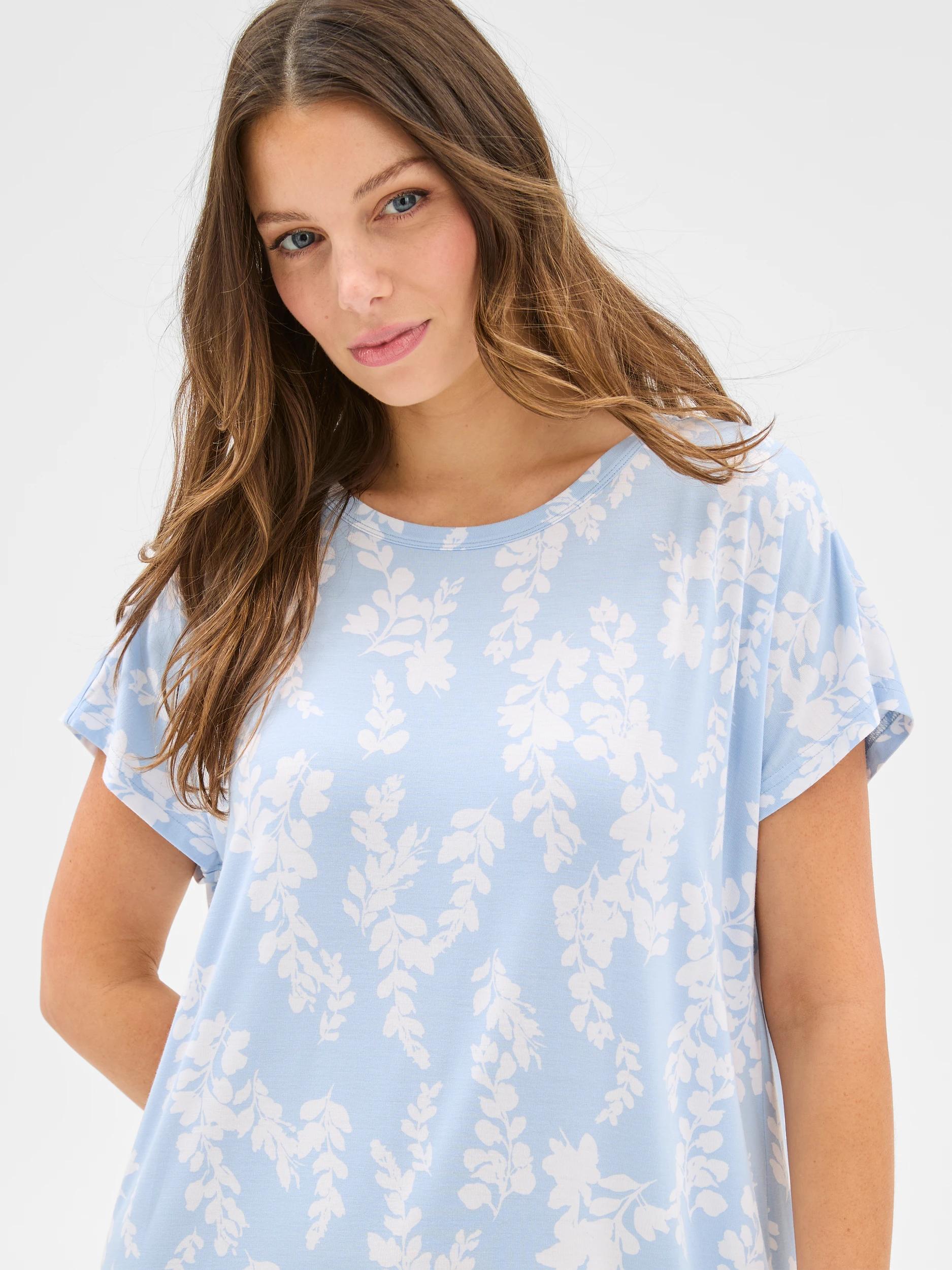 4 Target Woman Soft Comfort Bamboo T-Shirt Nightie BLUE WISTERIA, 4 of 6