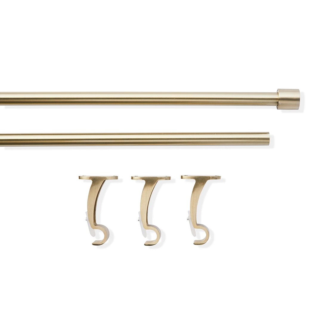 2 Extendable Curtain Rod Set - Gold Look, 2 of 3