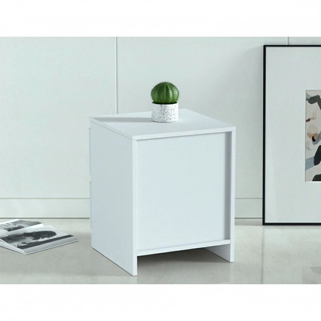 5 Artiss 2x Bedside Table 2 Drawers - PEPE - White, 5 of 7