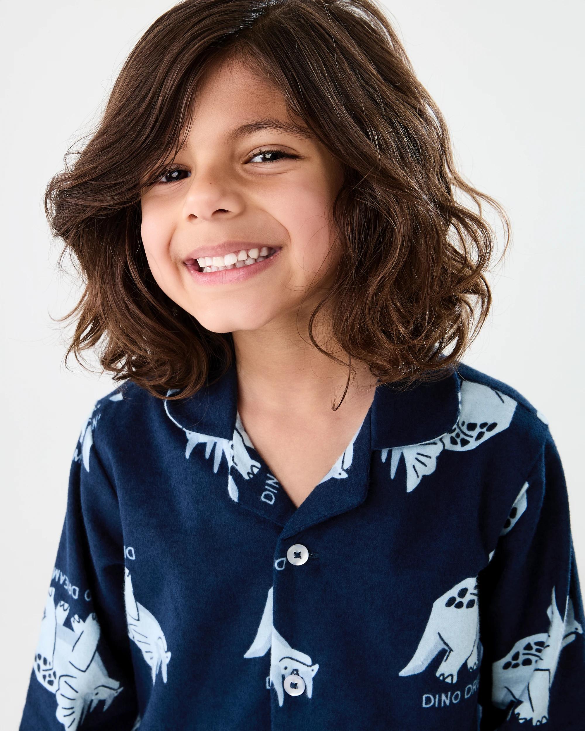 2 Flannel Pyjama Set Nvy Dino, 2 of 8