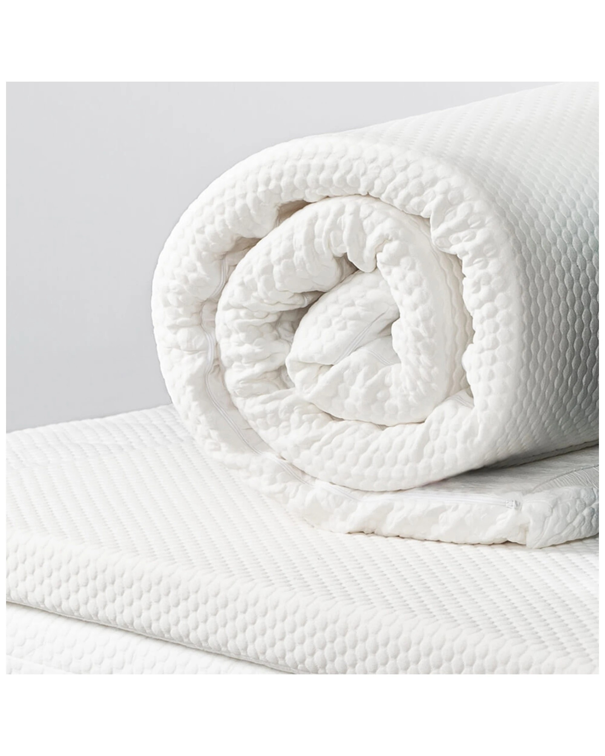 2 Tontine Queen Aircell Memory Foam Mattress Topper With Washable Cover -
 - White, 2 of 3