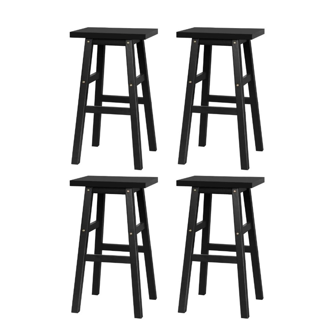 4 Artiss 4x Bar Stools Kitchen Chairs Wooden - Black, 4 of 5