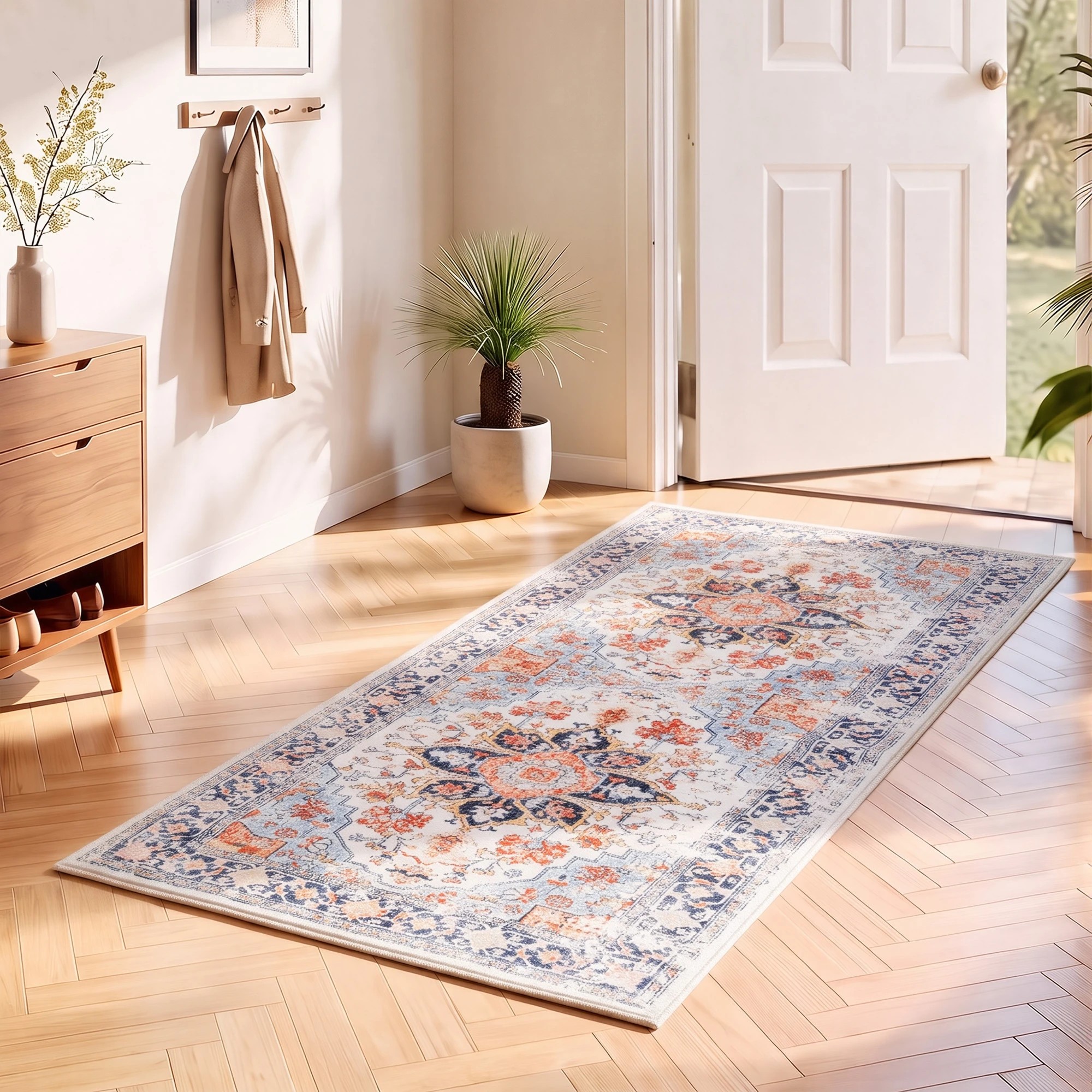 10 Artiss 60 x 120 cm Hallway Runner Rugs for Living Room 0.5cm Washable Non-Slip - Orange, 10 of 10