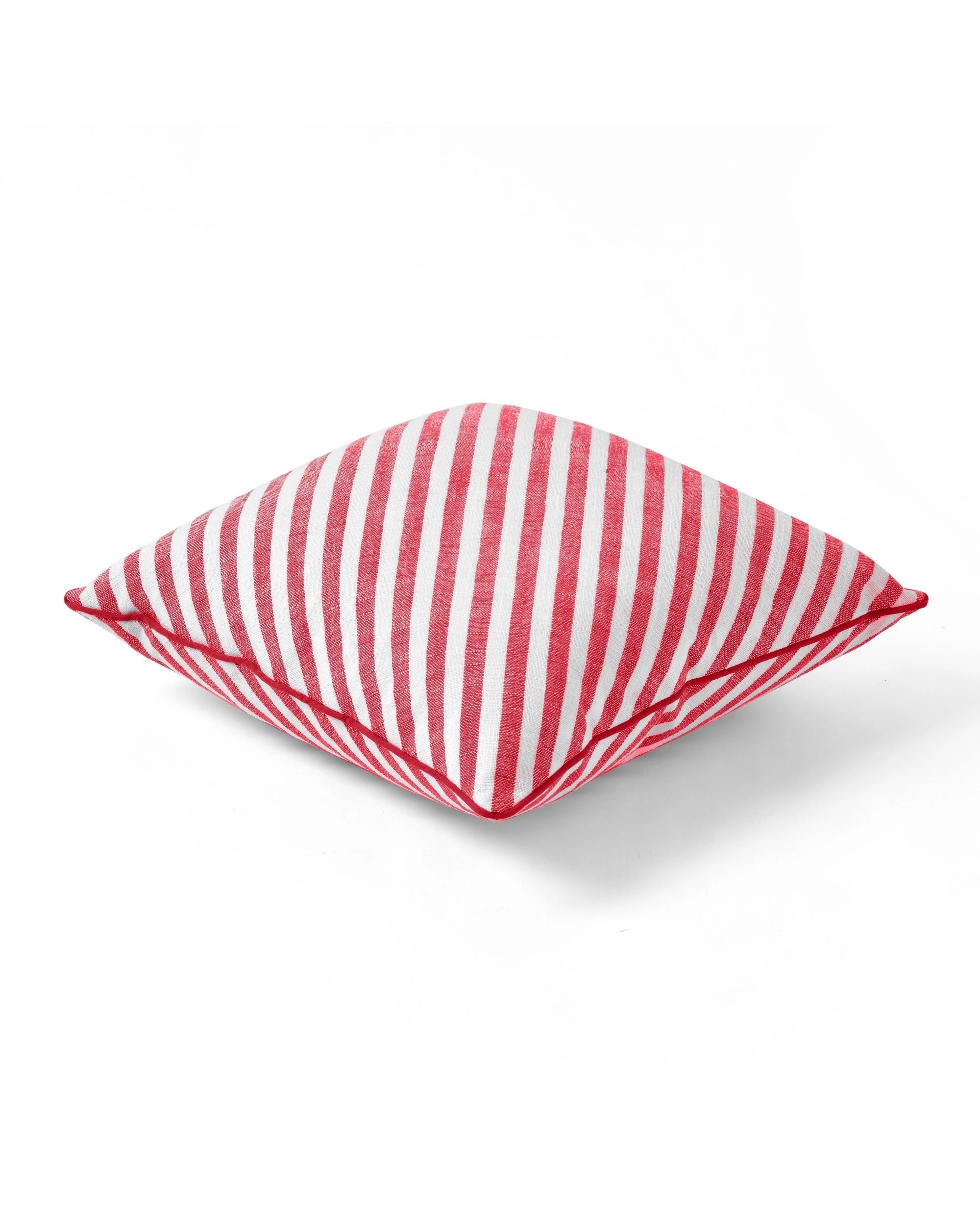 2 Cadence & Co. Oscar Faux Linen Striped Cushion - Red, 2 of 5