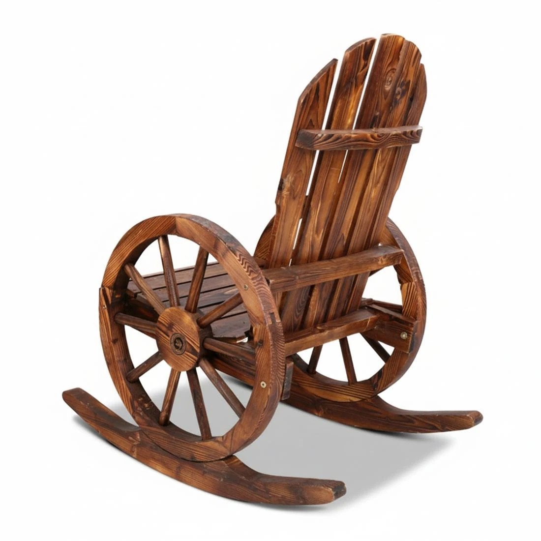 5 Gardeon Rocking Chairs en Wagon Chair Outdoor Furniture Lounge Patio Garden - Brown, 5 of 5