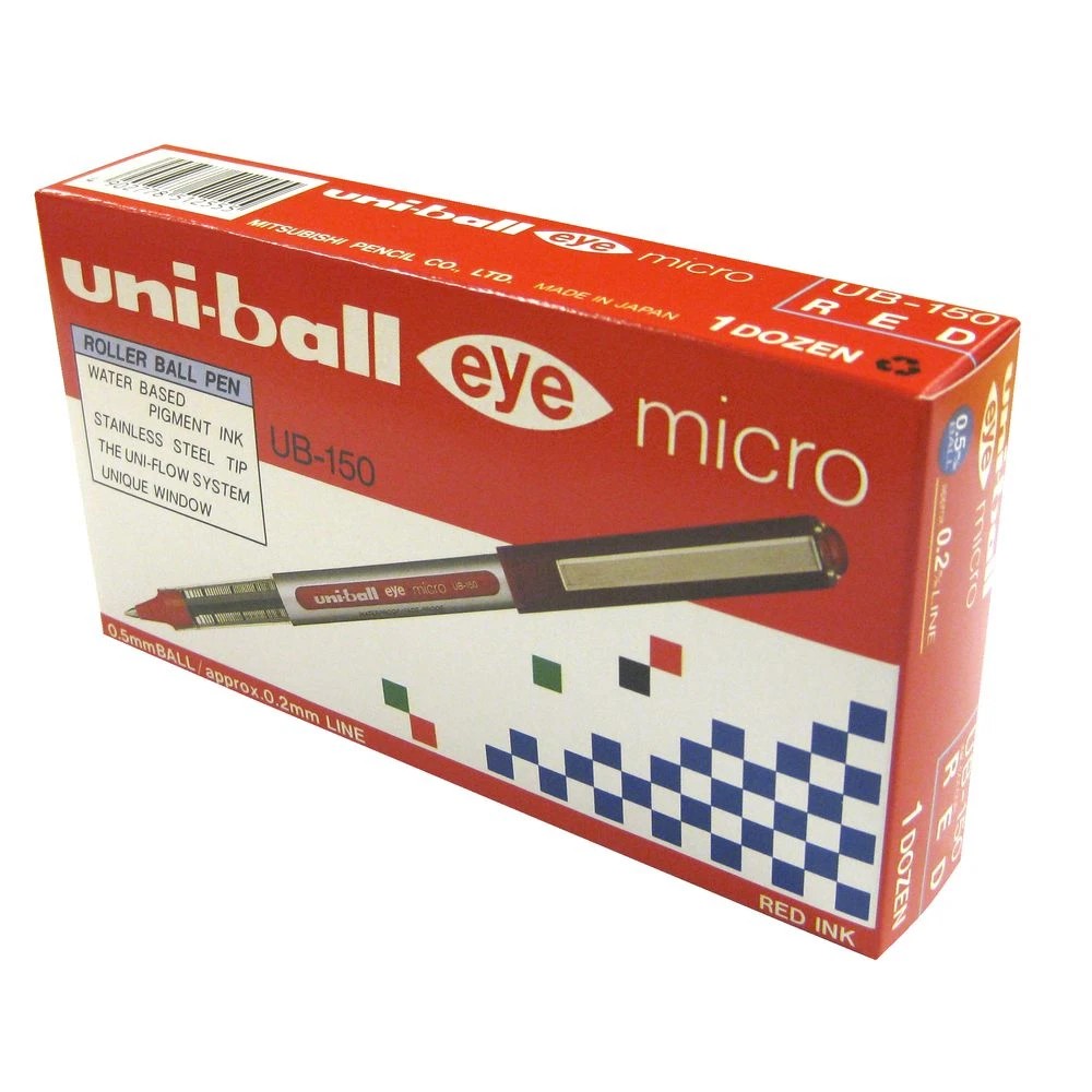 2 Uni-Ball Eye Micro Rollerball Pens Red 12 Pack, 2 of 2