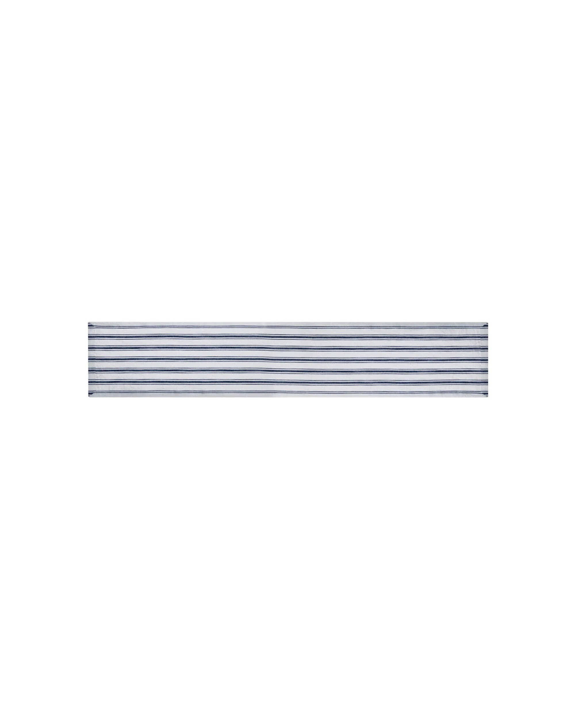 1 Mikasa Stripe Linen-Blend Table Runner 230x34cm Classic Woven Stripe - Blue, 1 of 6