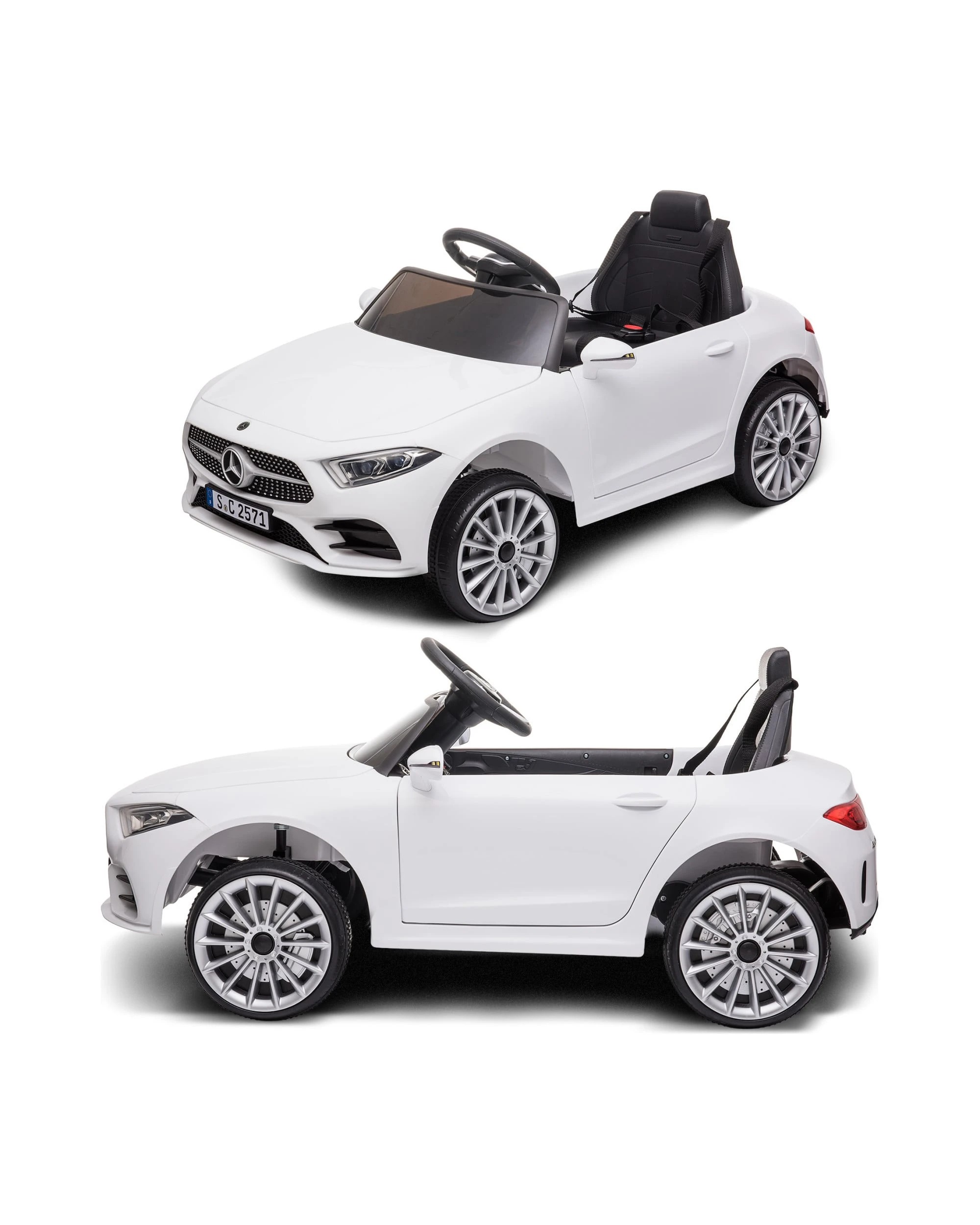 2 Kahuna Mercedes-Benz CLS 350 Kids Electric Ride-On Car with Remote Control, 12V - White - White, 2 of 6