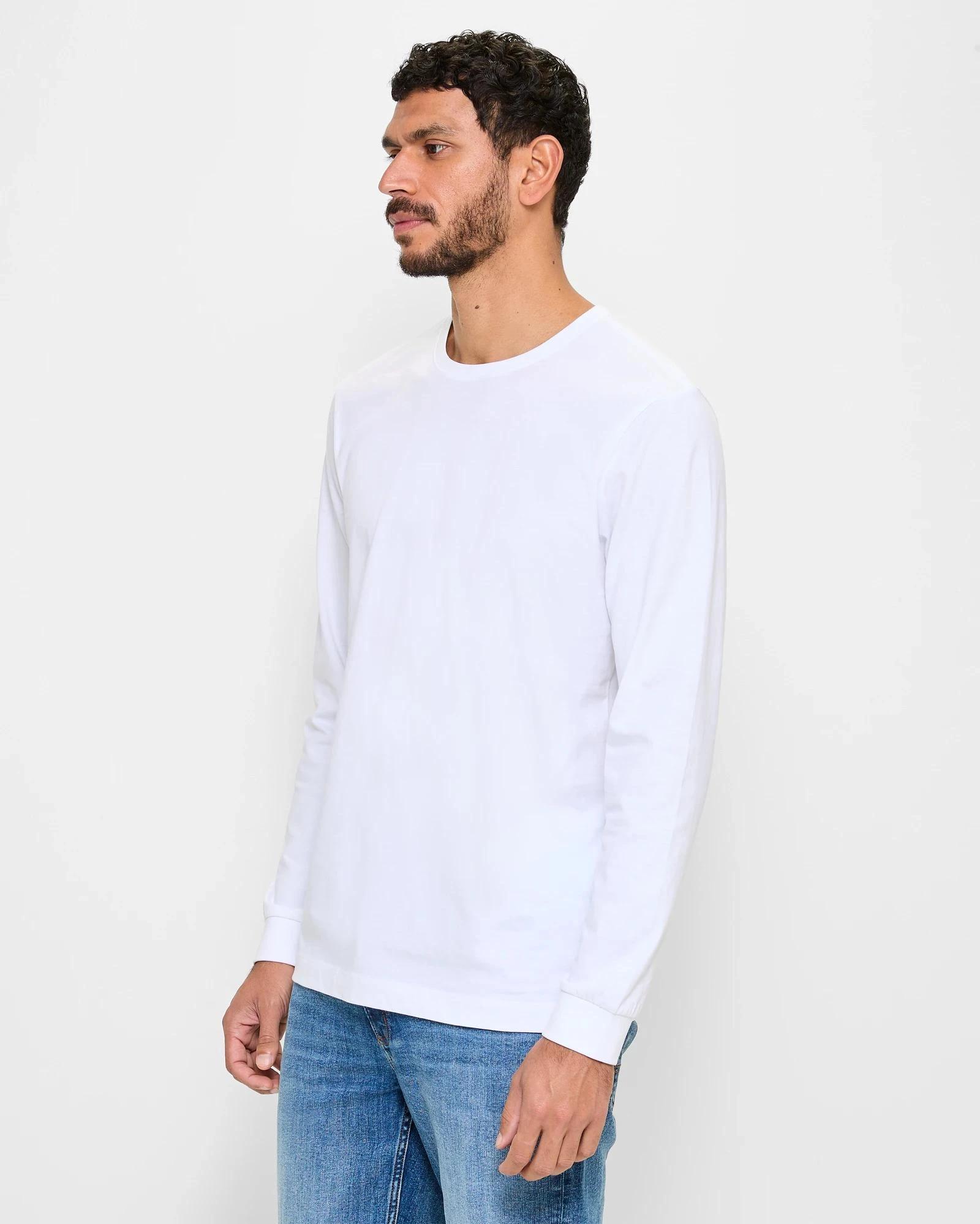 3 Target Australian Cotton Long Sleeve T-Shirt WHITE, 3 of 5