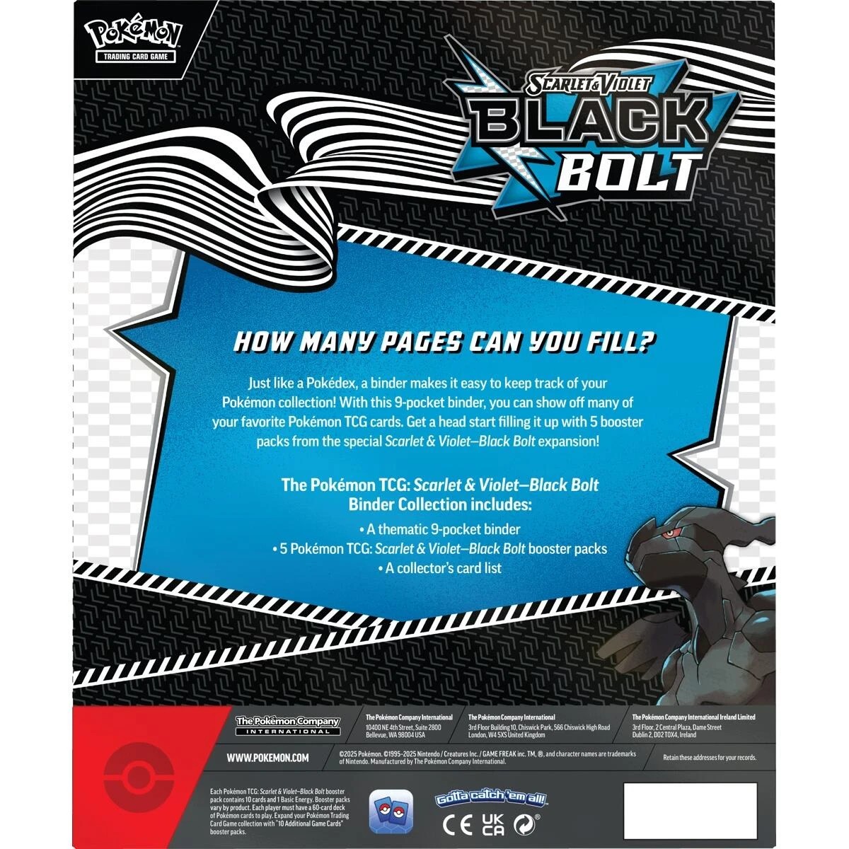 5 Pokemon Trading Card Game: Scarlet and Violet Black Bolt Binder Collection, 5 of 5
