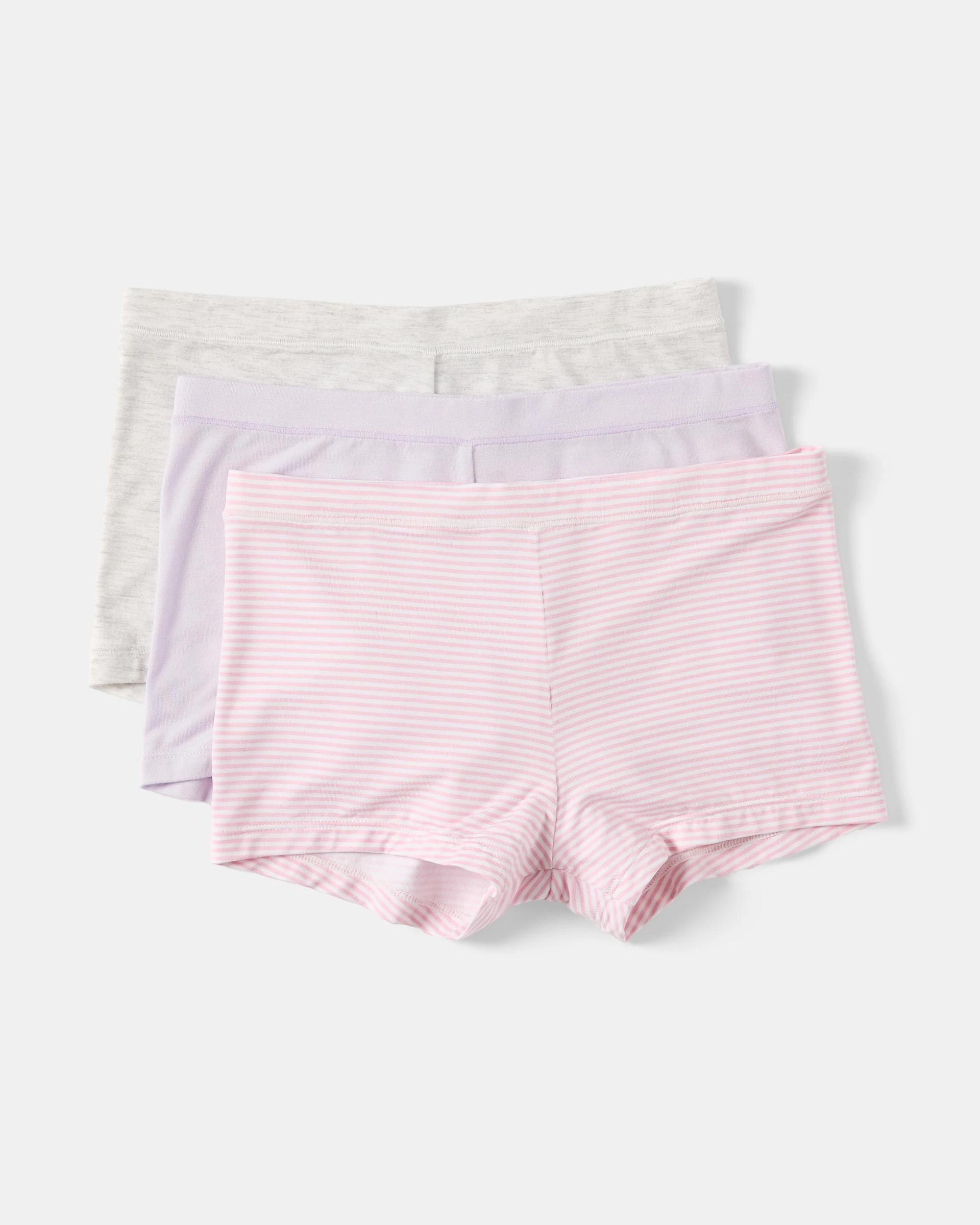 1 3 Pack Bamboo Shorties Pnk Stripe, 1 of 5