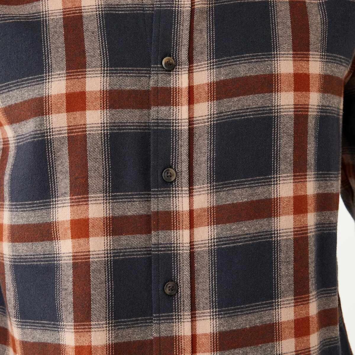 6 Long Sleeve Brushed Check Shirt Rust Check, 6 of 6