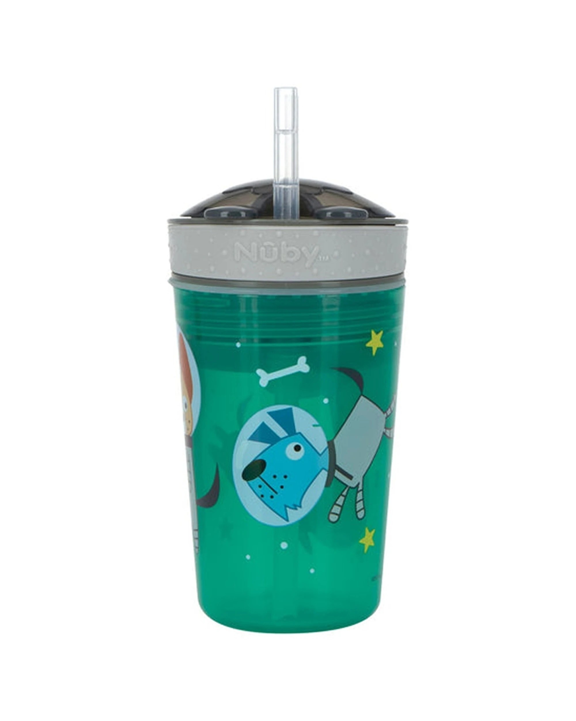 3 Nuby Snack N Sip Cup No Spill Soft Silicone Straw Baby 270ml - Multi, 3 of 4