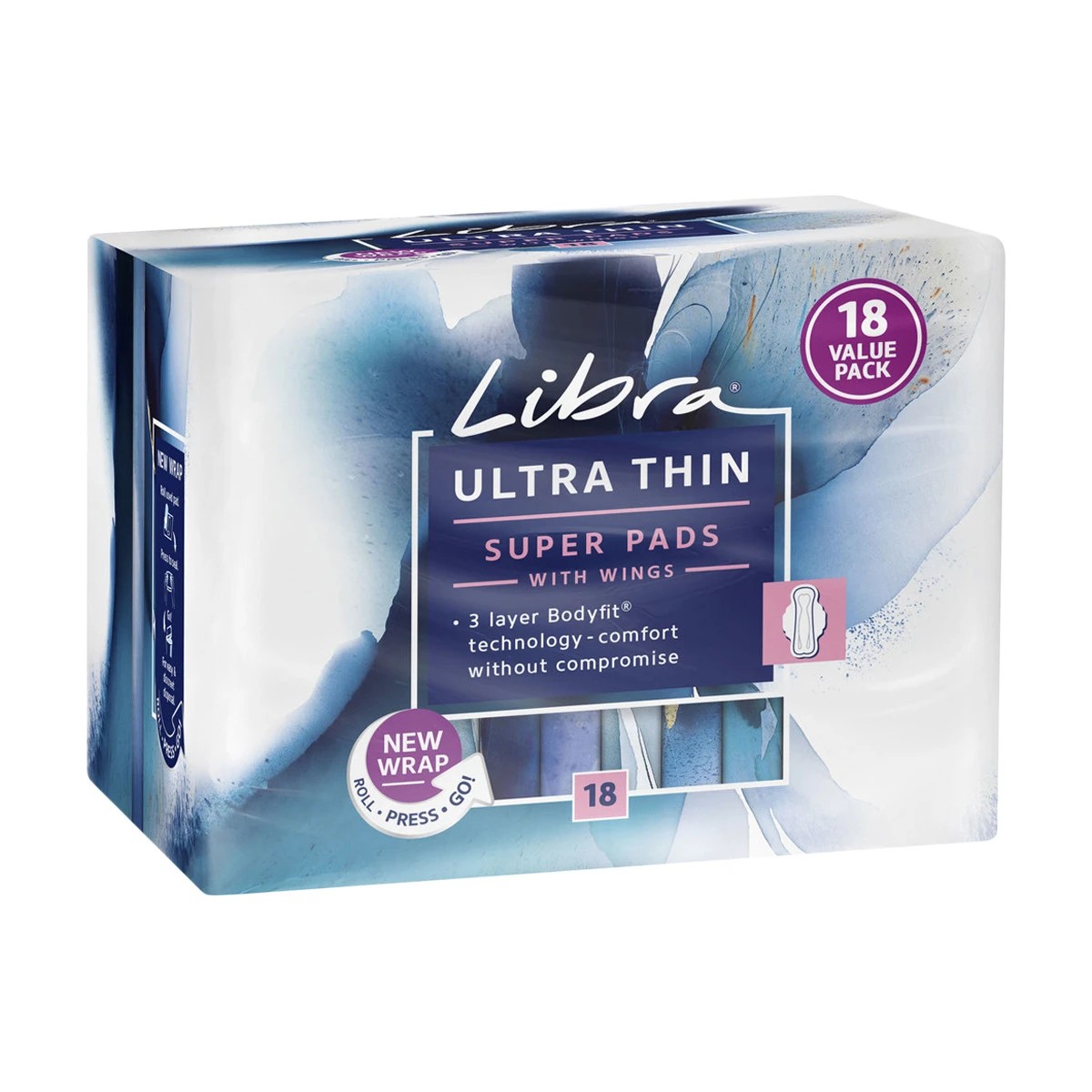 1 Libra 18 Pack Ultra Thin Super Pads, 1 of 2