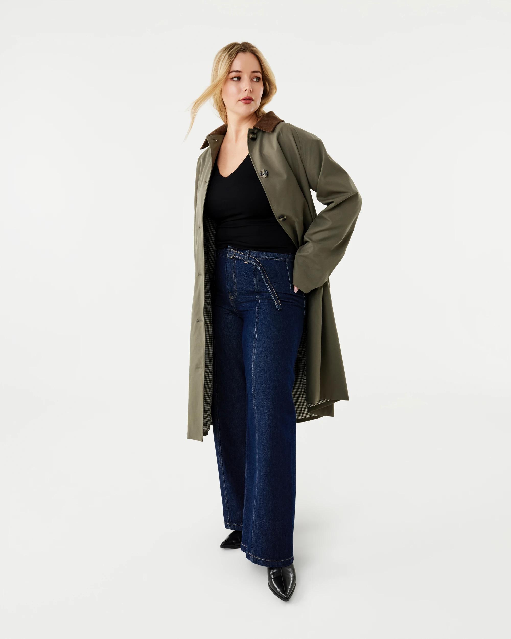 3 Contrast Check Trench Coat Deep Olive, 3 of 8