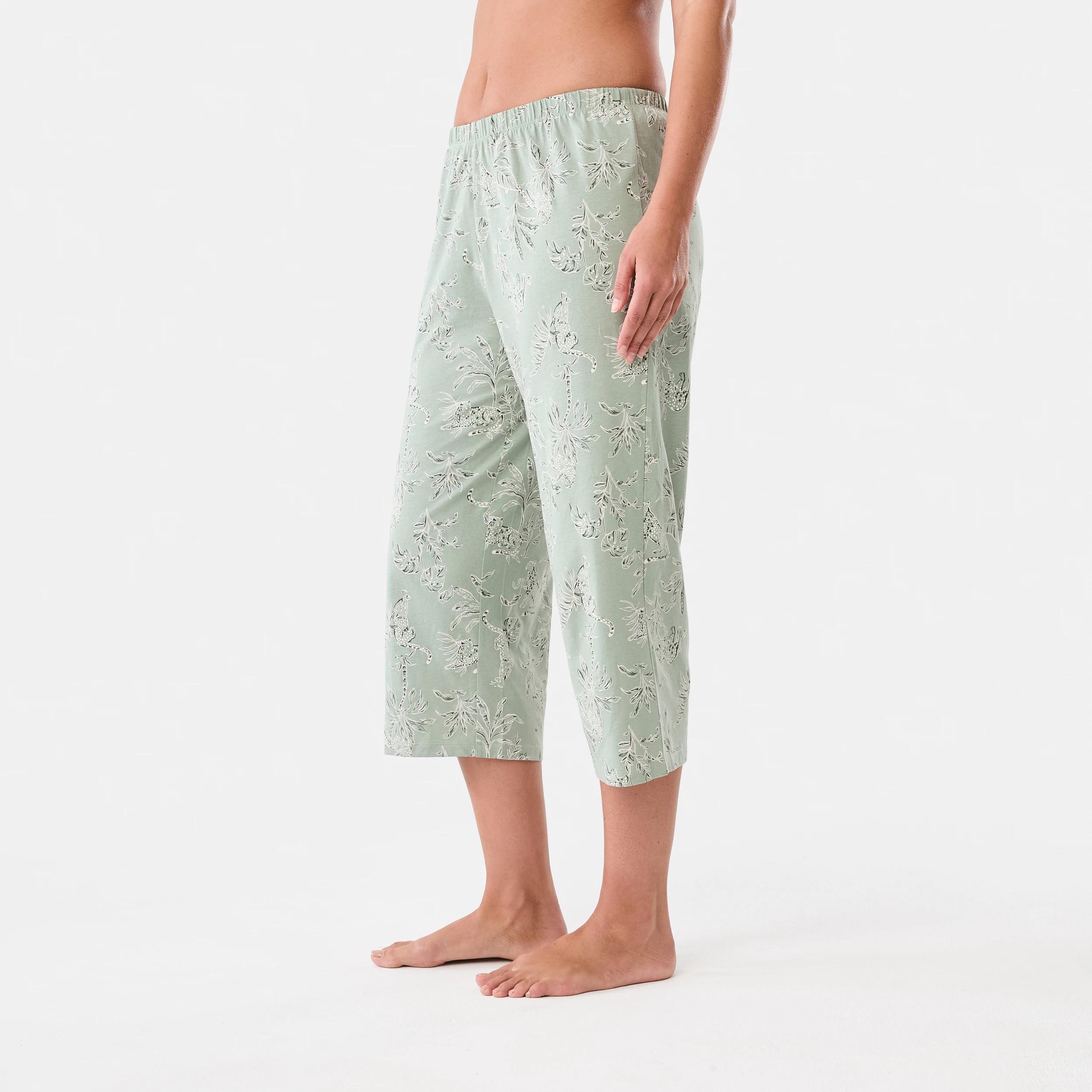 2 3/4 Print Knit Pants LEOPARDS ICEBERG GREEN, 2 of 4