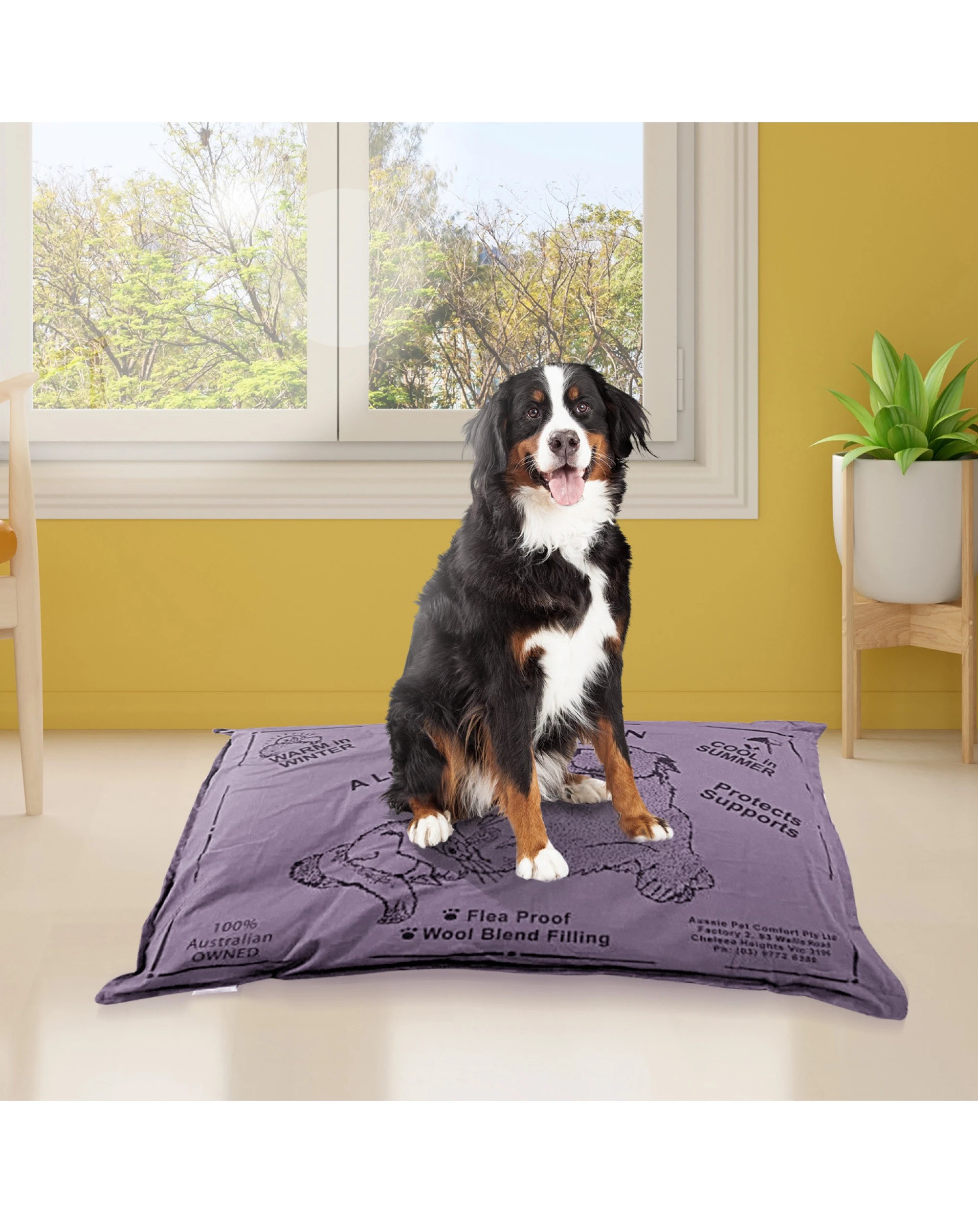 3 Aussie Made Comfy Pet Bed Futon Dog 102cm Wool Blend Large - Dusk, 3 of 3