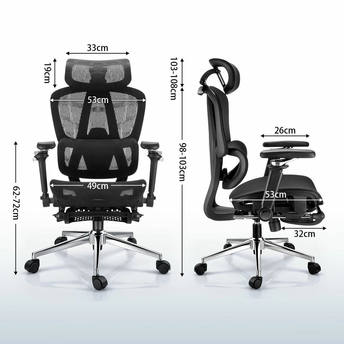 3 AUSWAY Mesh Office Chair Ergonomic High Back Comfortable, 3 of 7