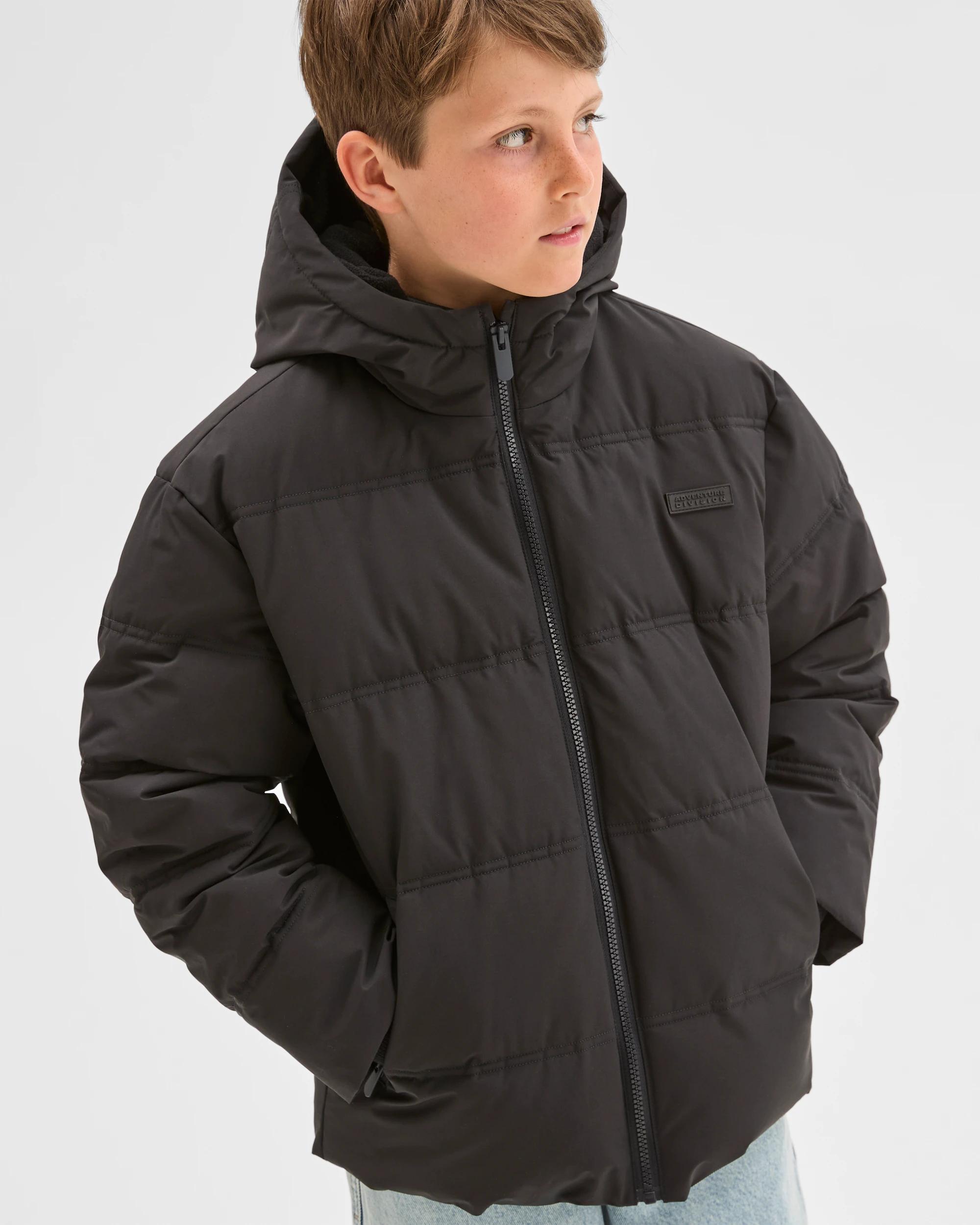 4 Target Kids Hooded Puffer Jacket BLACK, 4 of 7