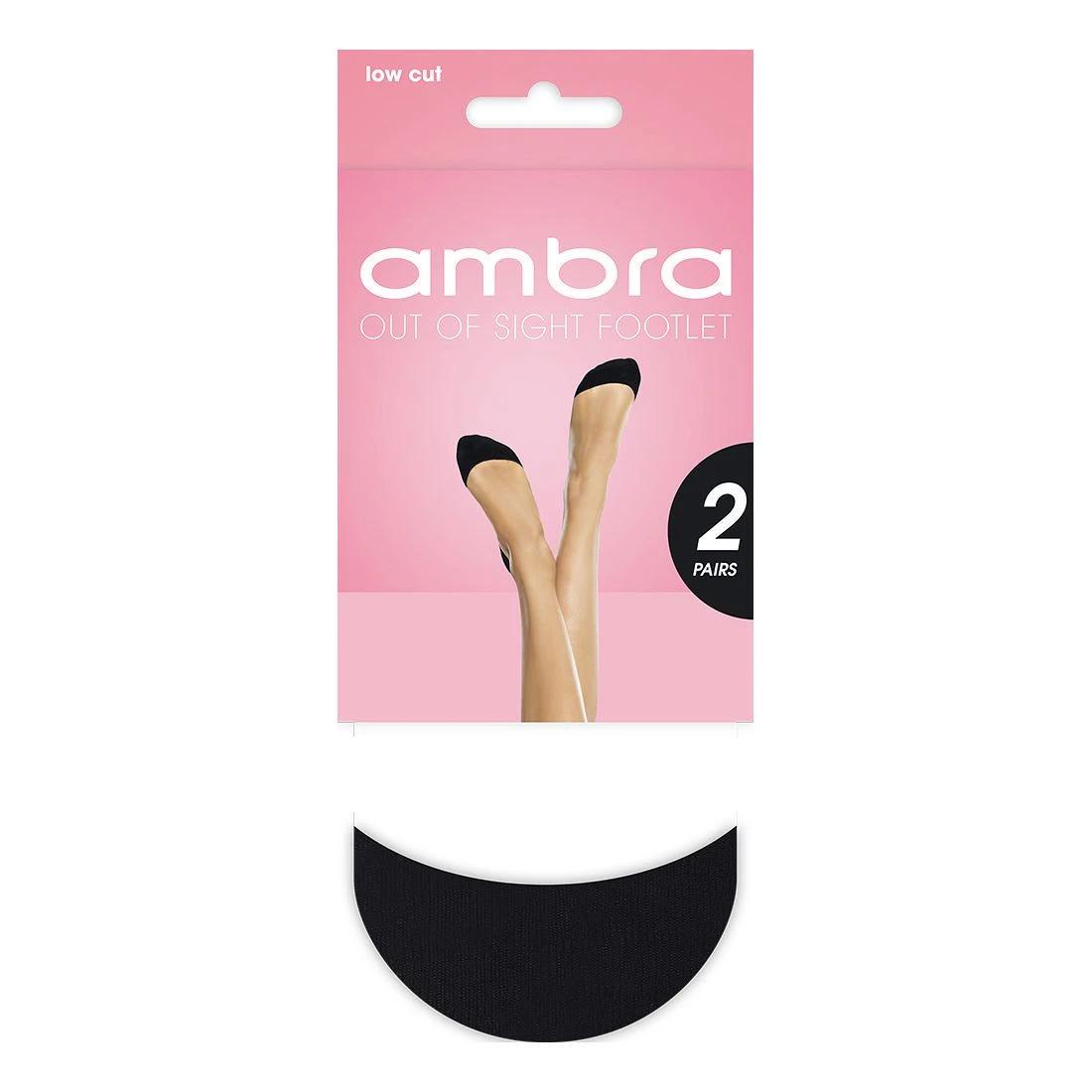 2 Ambra 2 Pack Out Of Sight Footlet Tights BLACK, 2 of 2