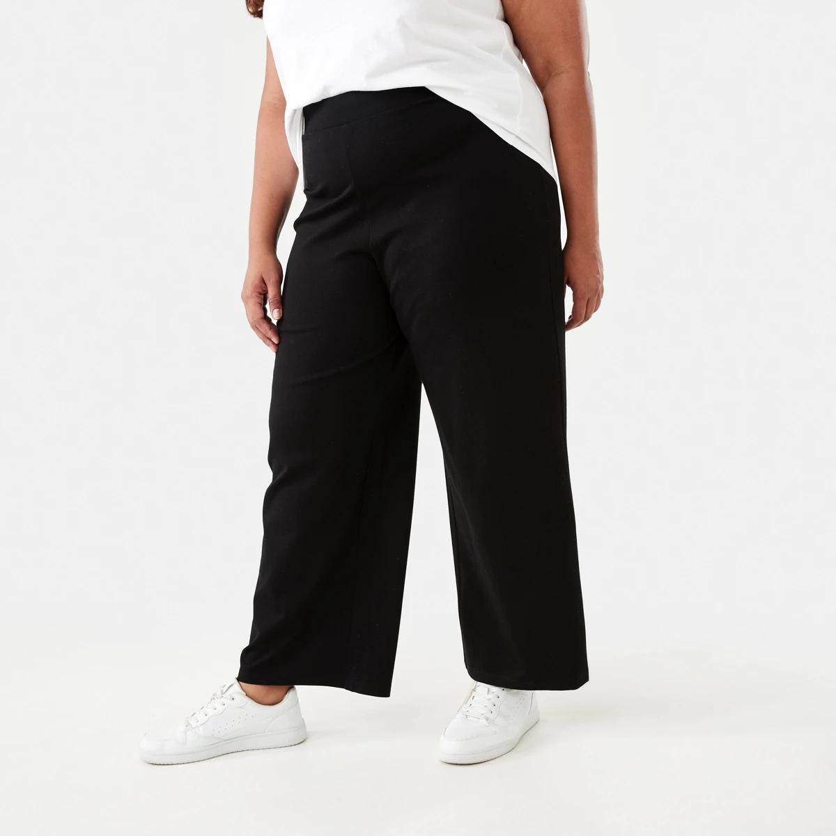 2 Curve Wide Leg Ponte Pants Black, 2 of 4