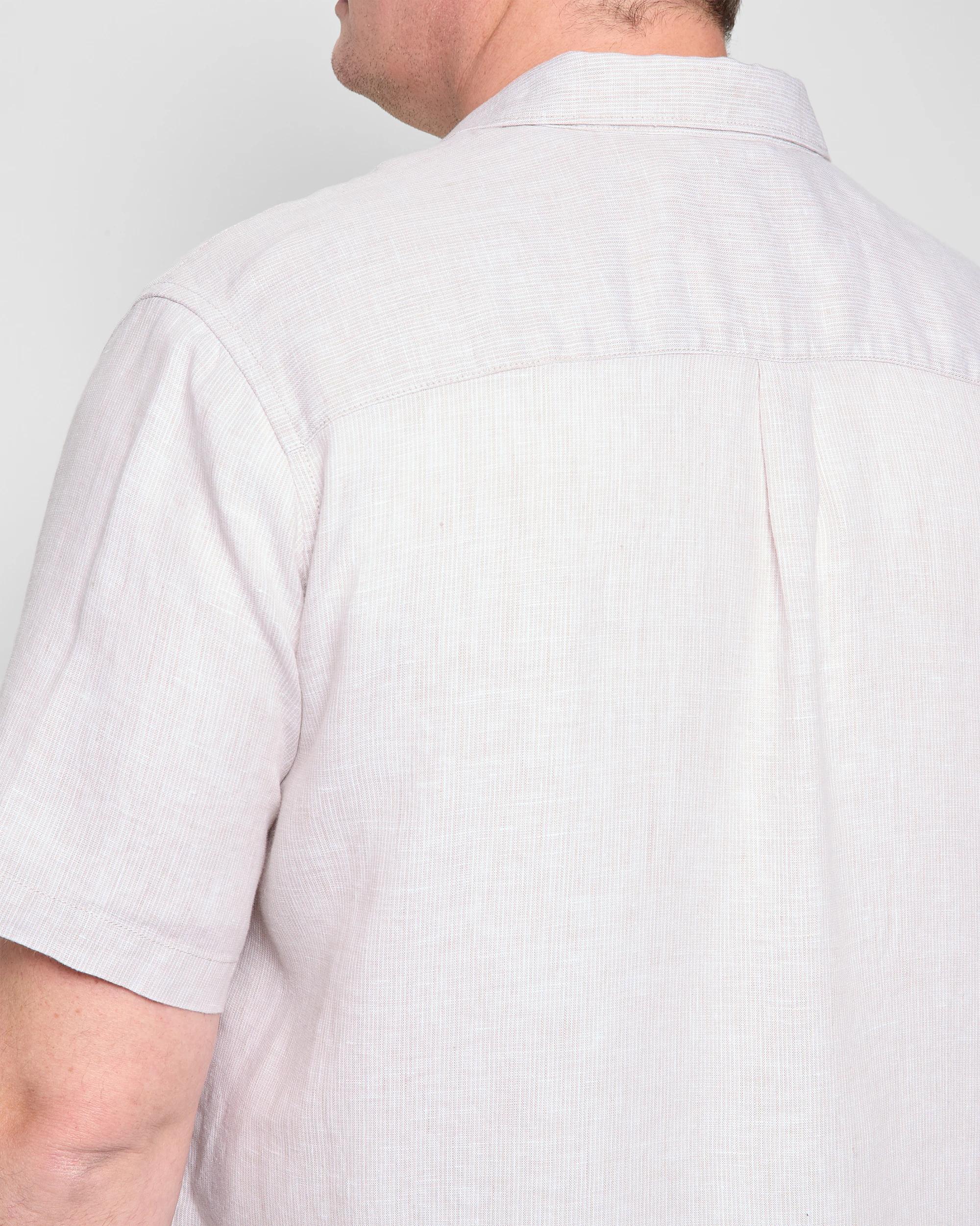 5 Target Plus Size European Linen Short Sleeve Shirt LIGHT STONE, 5 of 5