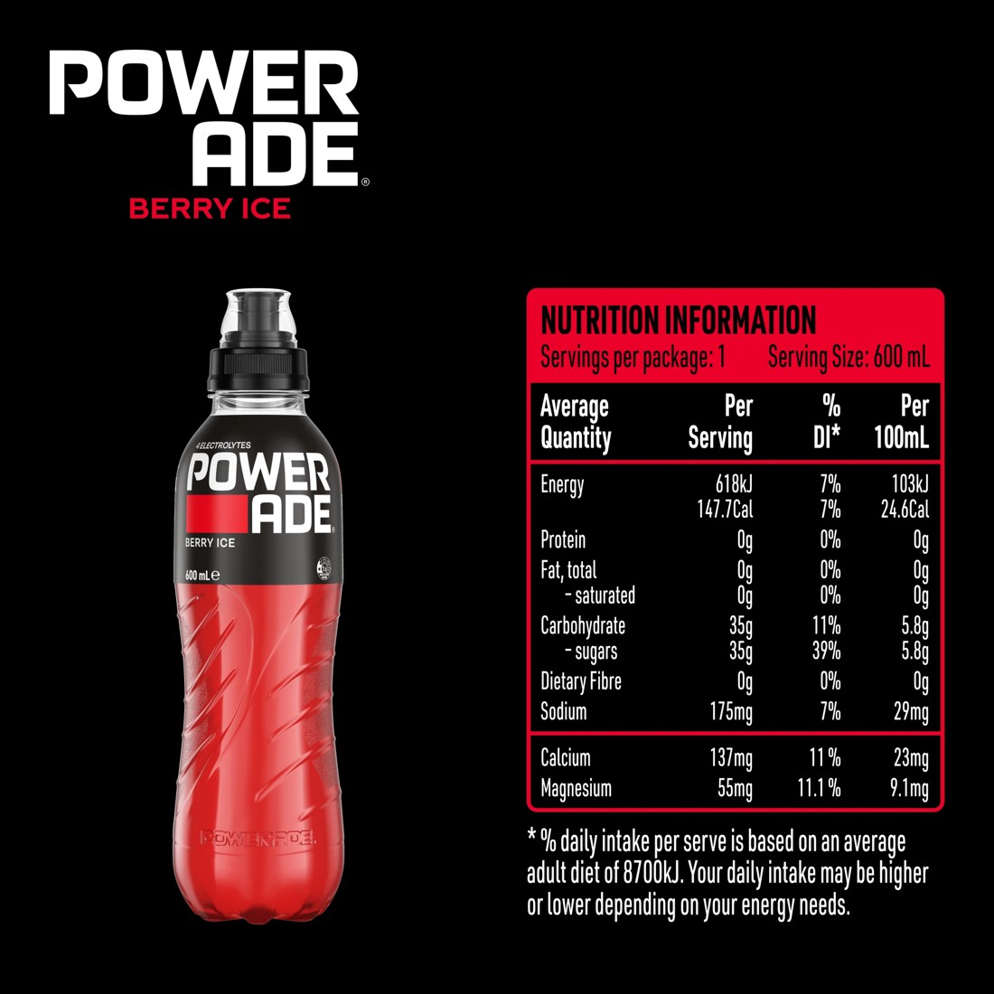 2 Powerade ION4 Isotonic Berry Ice Sports Drink 600ml, 2 of 5