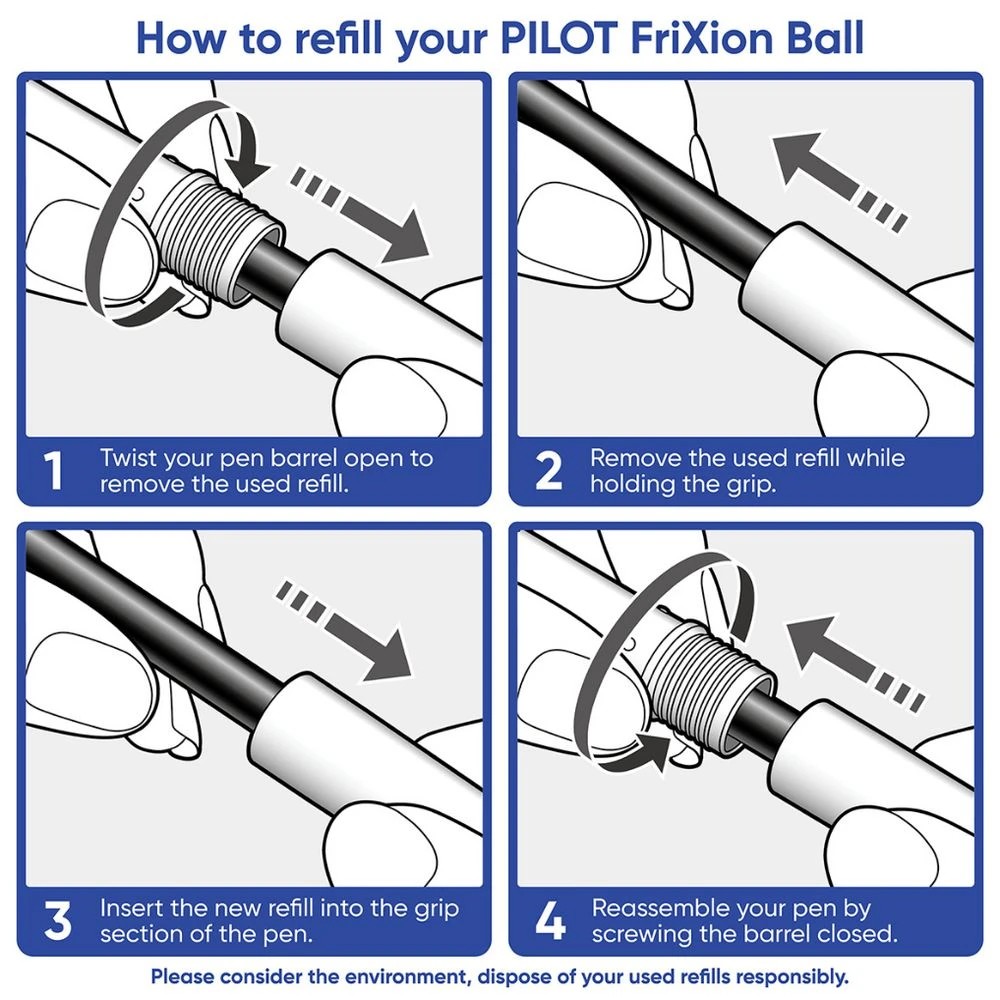 9 PILOT FriXion Erasable Gel Ink Refill 0.7mm Black 3 Pack, 9 of 9