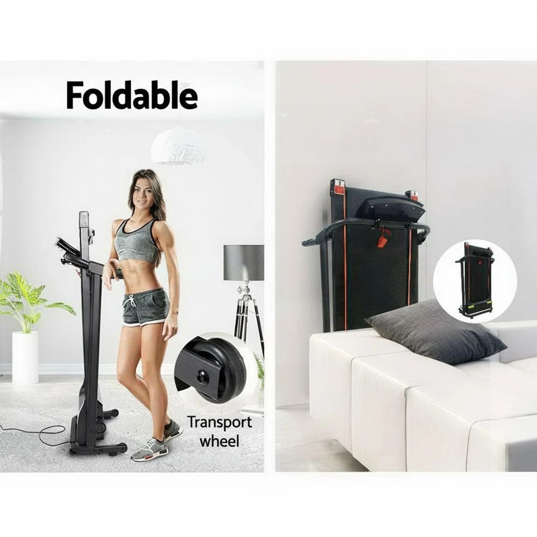 7 Everfit Treadmill Electric Home Gym Fitness Exercise Machine Foldable 370mm - Black, 7 of 7