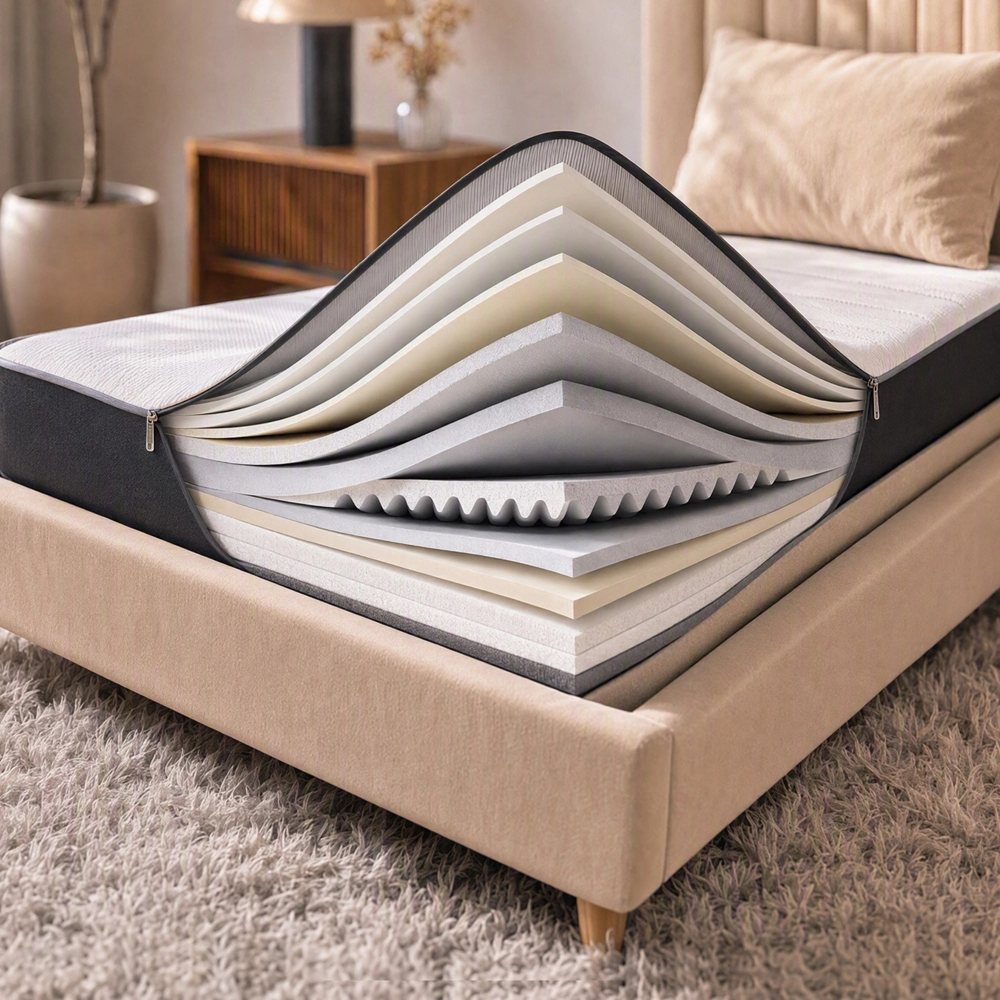 3 Giselle Bedding 18cm Memory Foam Mattress Dual Feel Reversible Foam - King Single Bed - Multi, 3 of 10