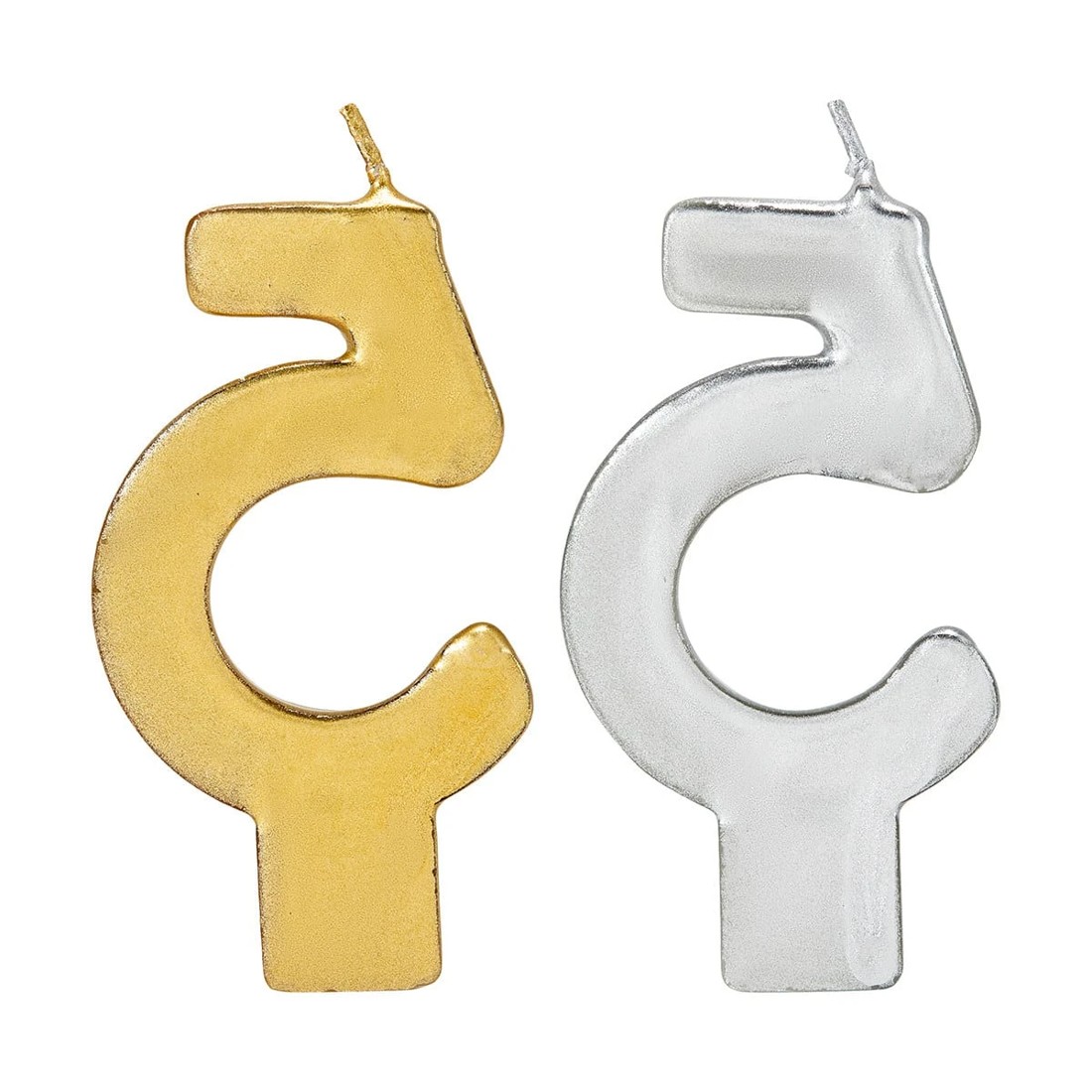 3 Metallic Candle Number 5 - Assorted, 3 of 6