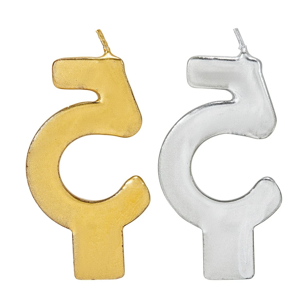 3 Metallic Candle Number 5 - Assorted, 3 of 6