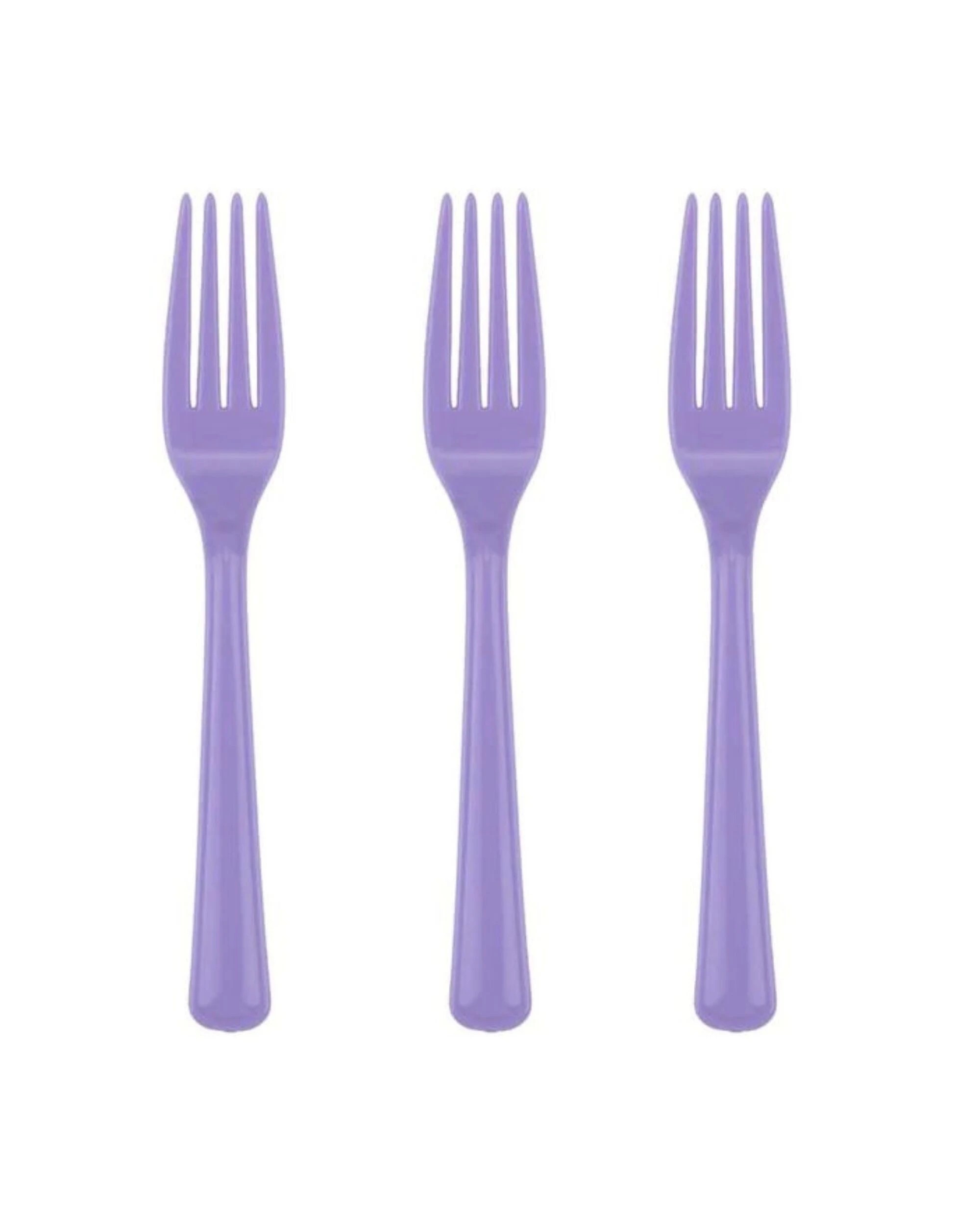 1 Alpen Lavender Reusable Plastic Forks Pack of 20 - Purple, 1 of 3