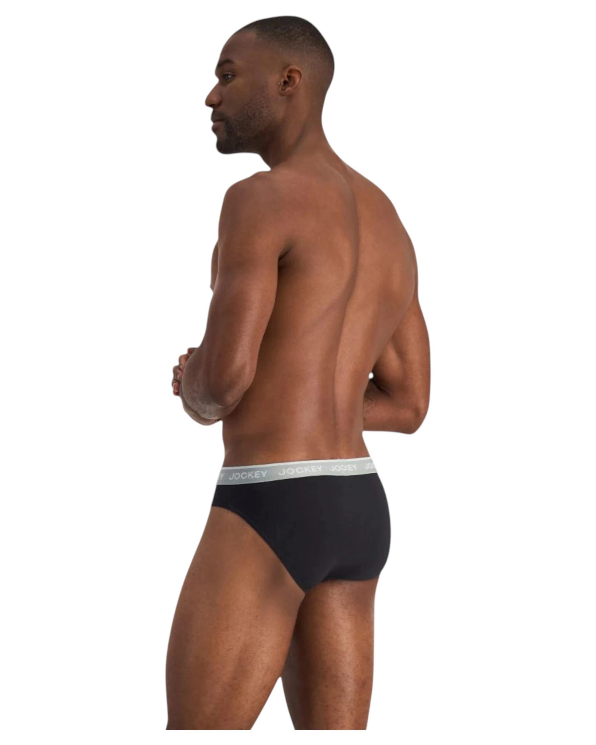 9 Jockey 4 Pack Elastic Cotton Brief Underwear Black Multi Undies BLACK, 9 of 10